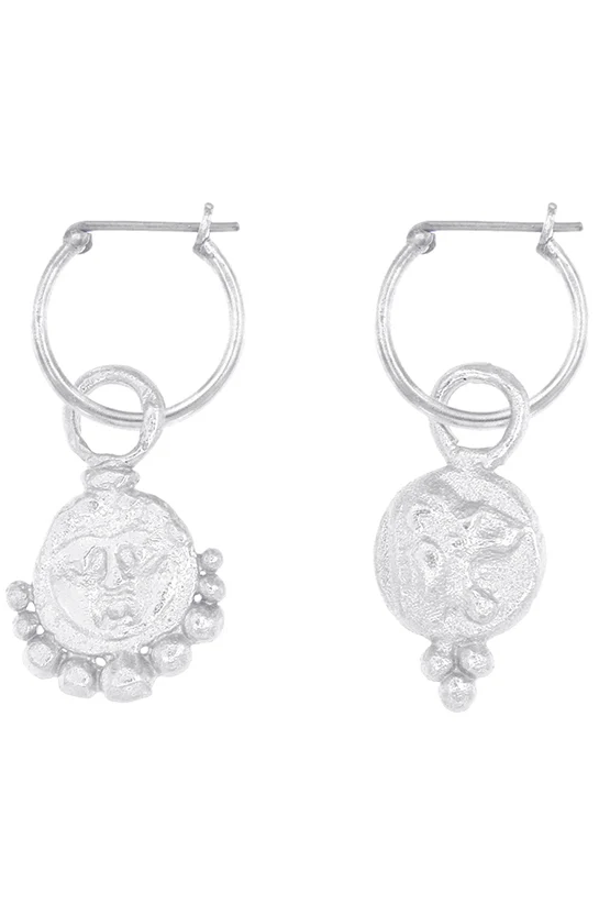 Gorgoneion Lion Hoops - Silver
