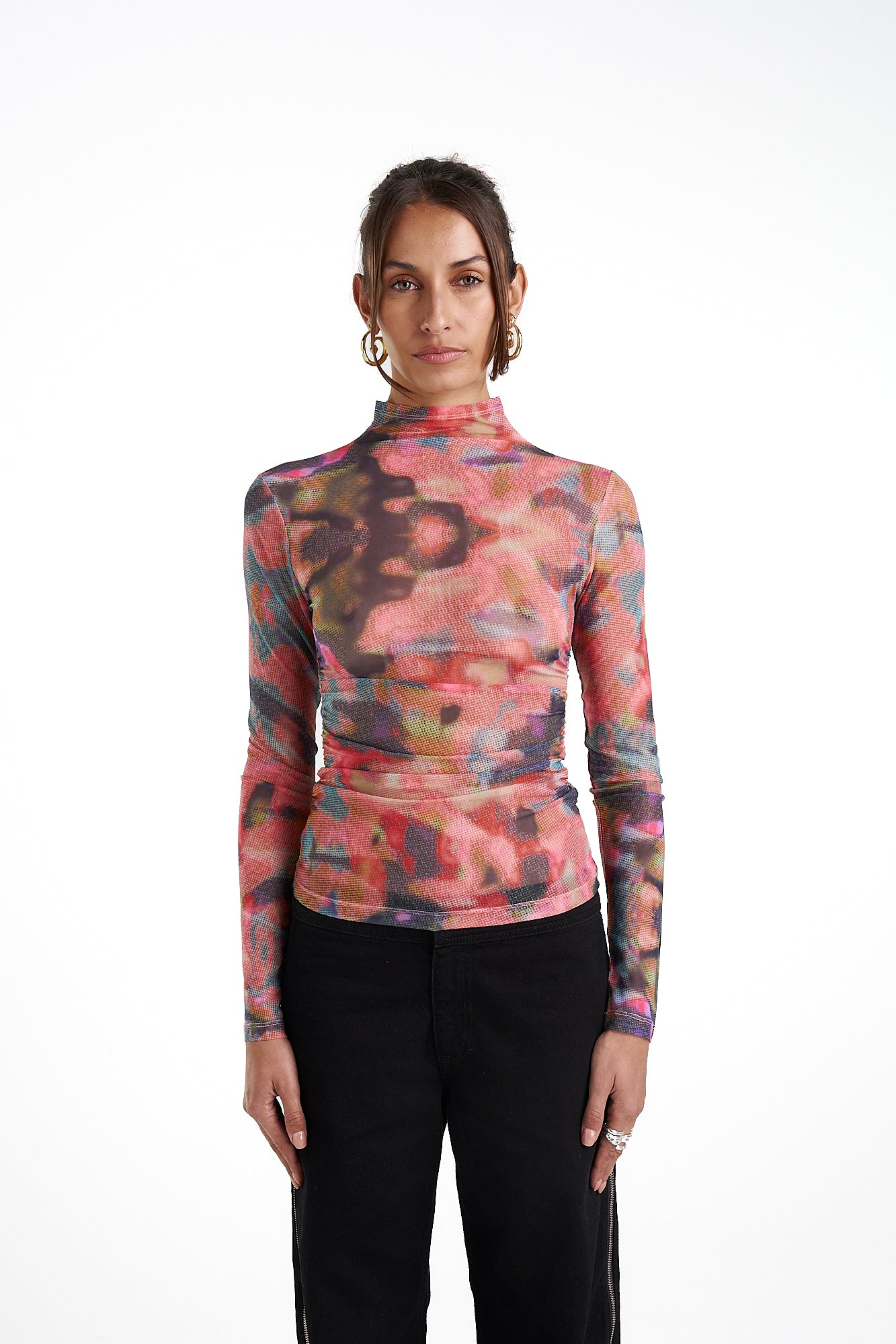 LS Ruched High Neck Top - Everlast EVE