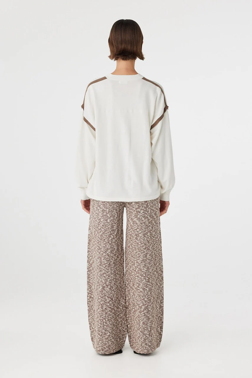 Eden Long Sleeve Tee - Cream / Espresso