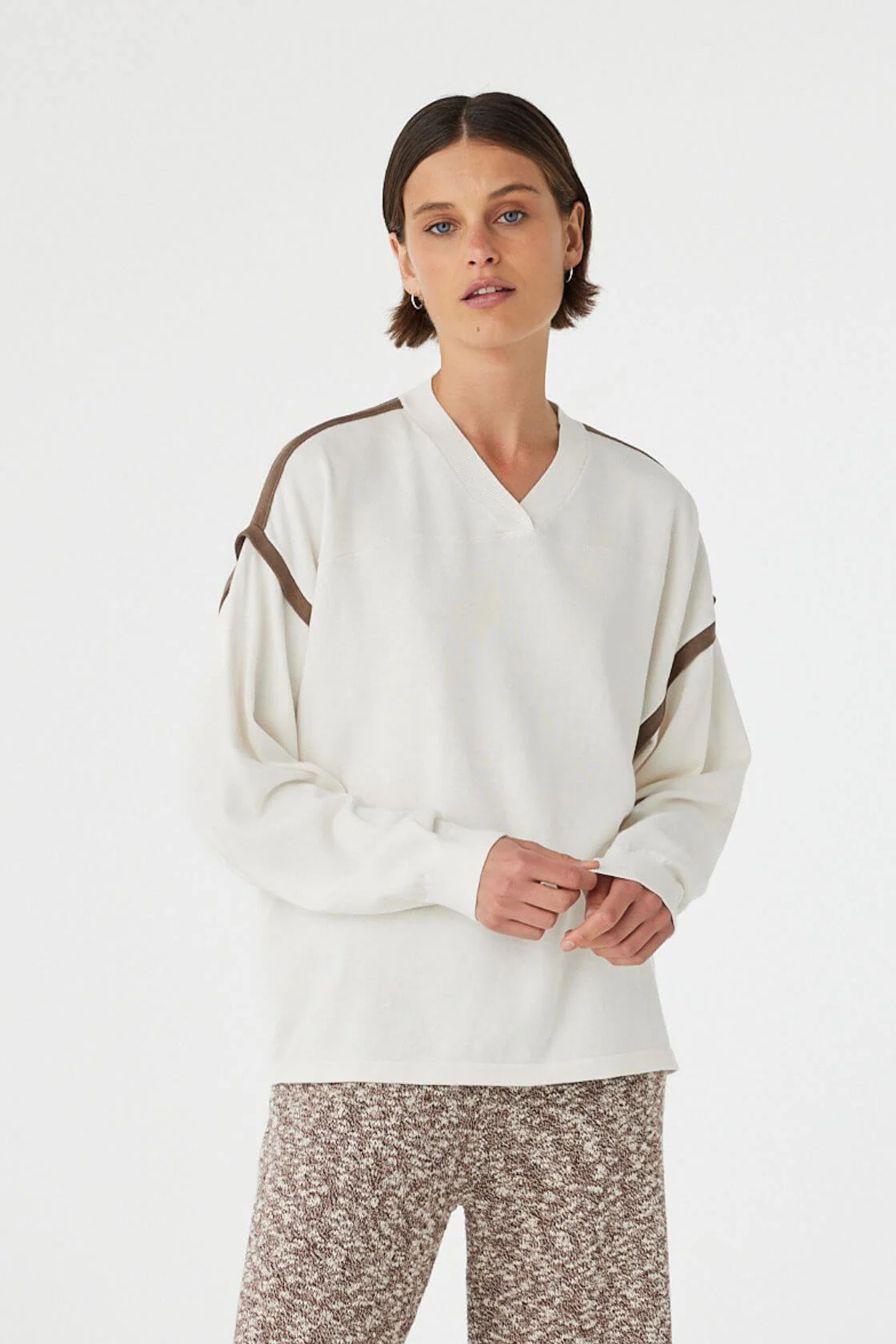 Eden Long Sleeve Tee - Cream / Espresso