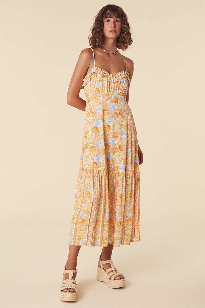 Spell | Enchanted Wood Strappy Maxi Dress - Dandelion