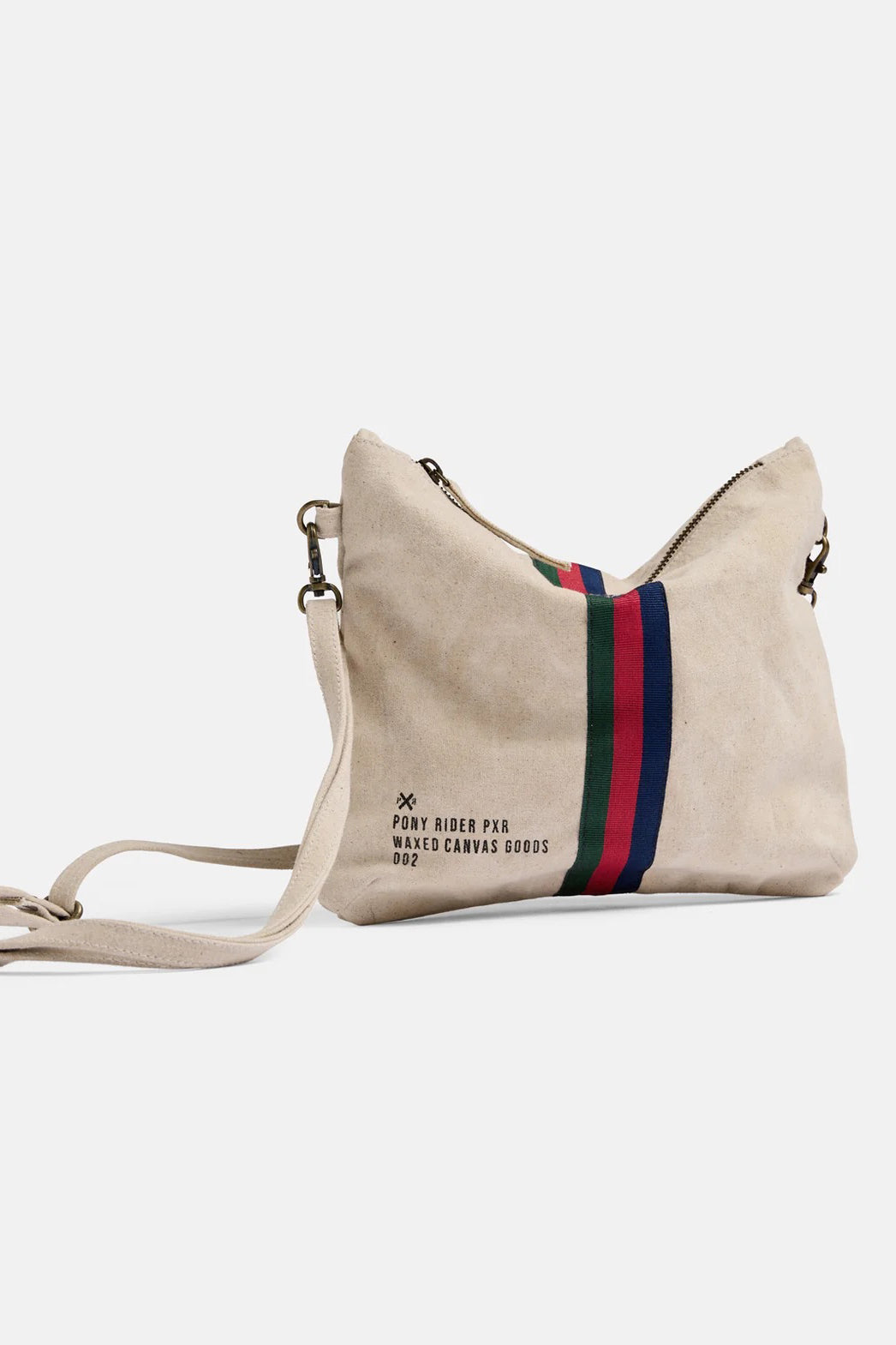 Escapee Clutch Bag with Strap - Waxed/Natural
