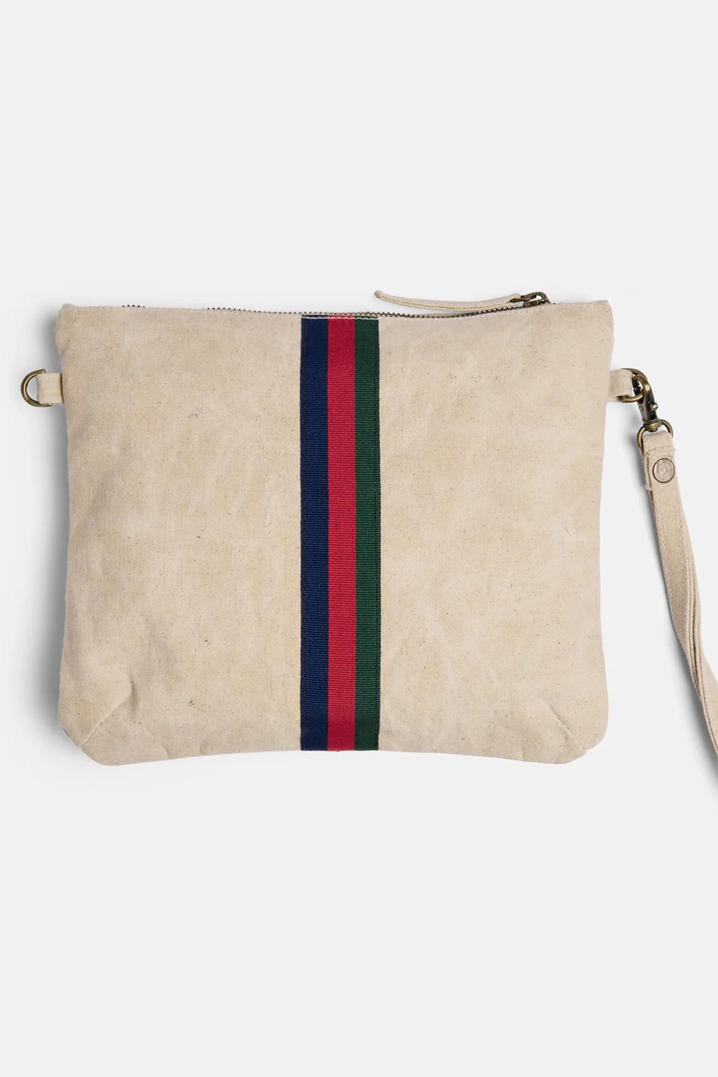 Escapee Clutch Bag with Strap - Waxed/Natural