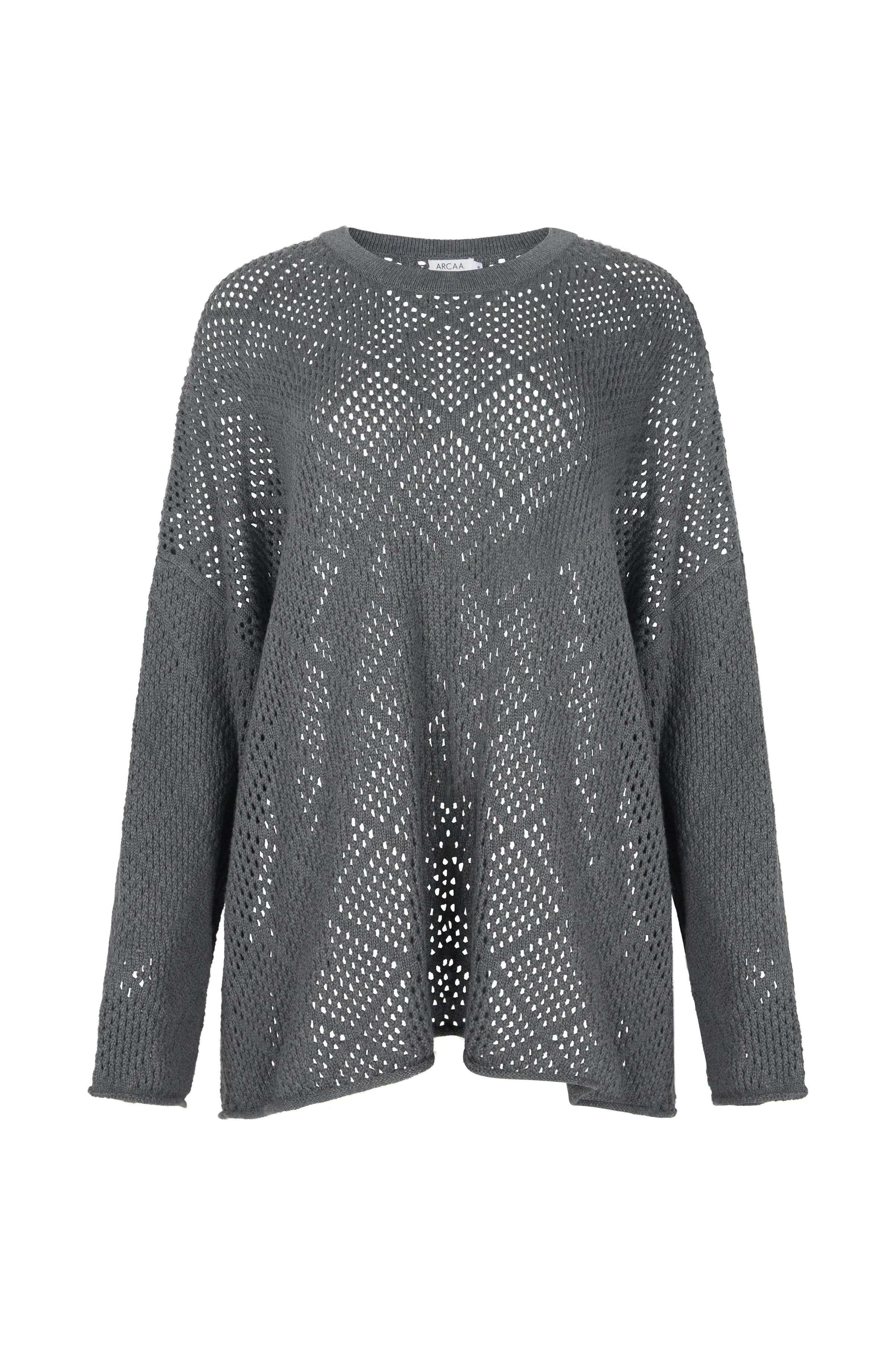 Ezra Organic Cotton Sweater - Dark Grey Marle
