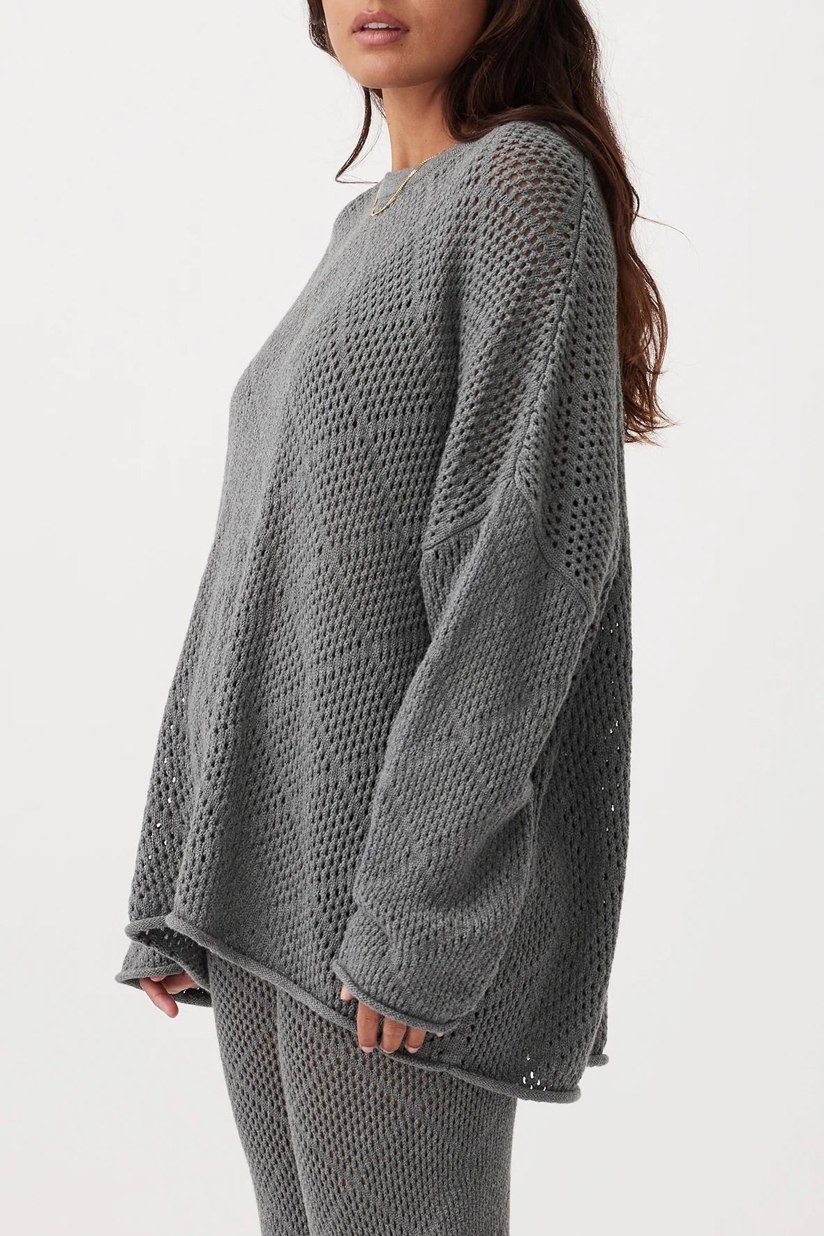Ezra Organic Cotton Sweater - Dark Grey Marle