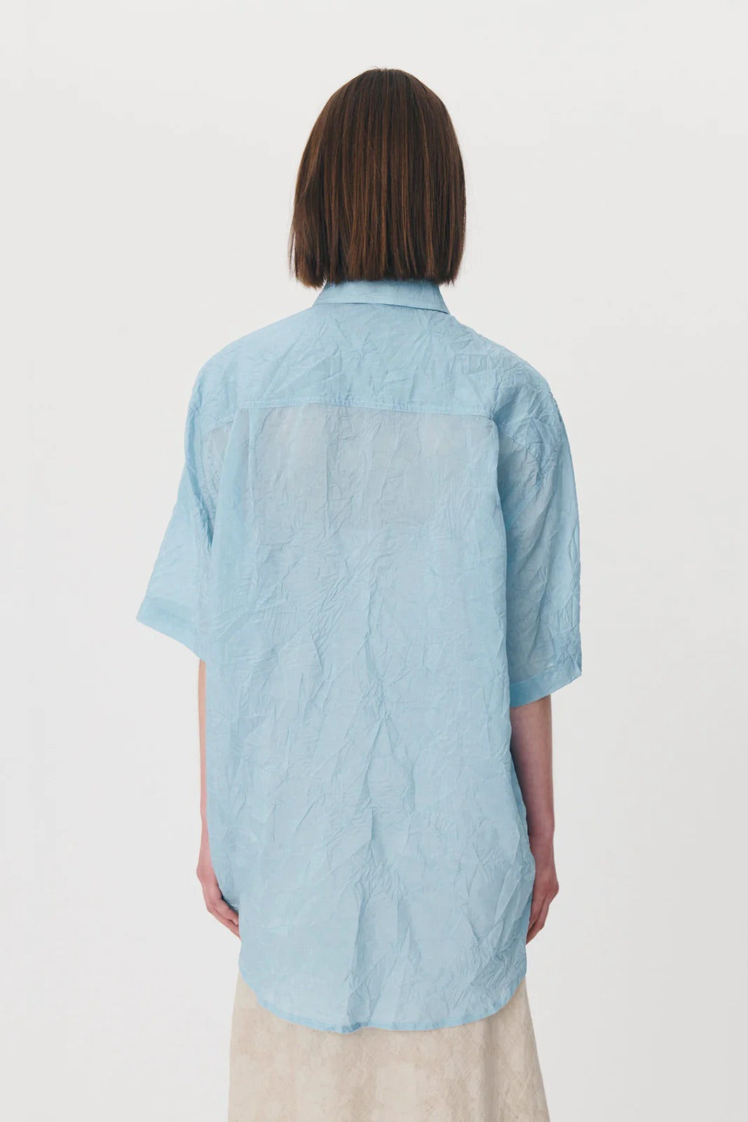 Rowie | Faye Silk Shirt - Baby Blue