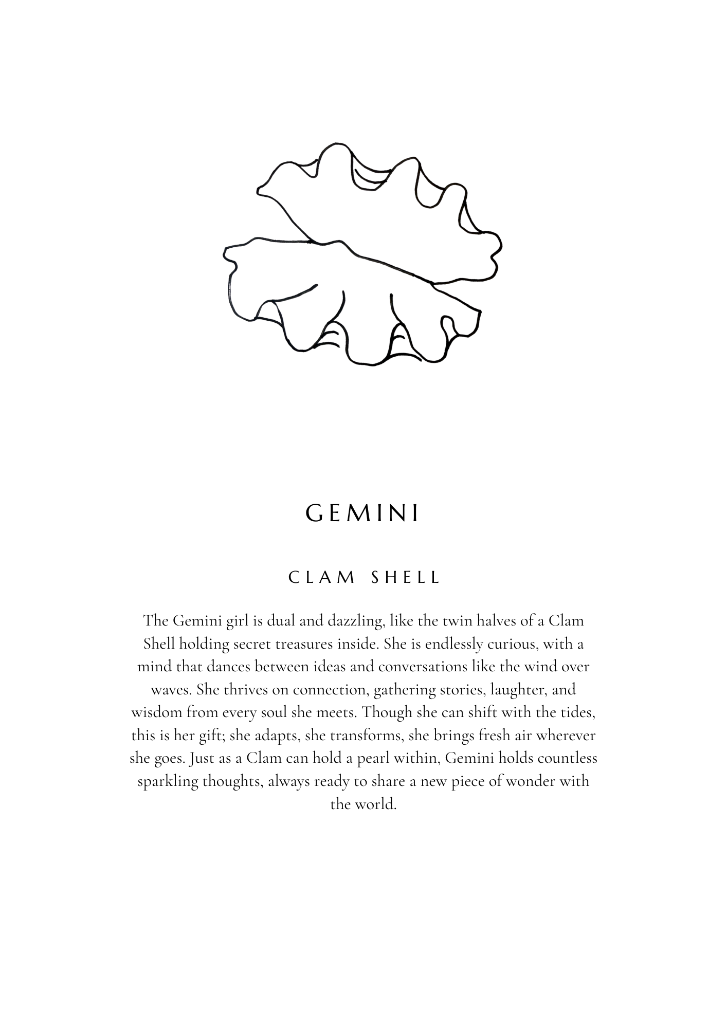 Gemini Zodiac Shell Print – Clam