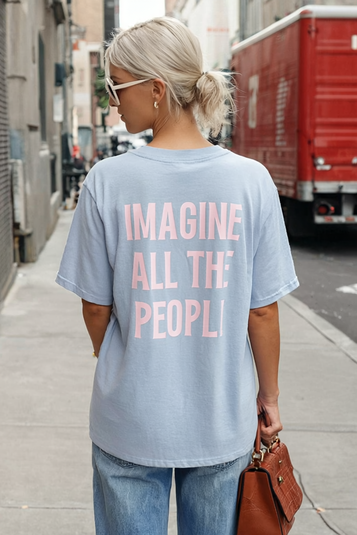 Imagine Heavy Tee Sky - Pink