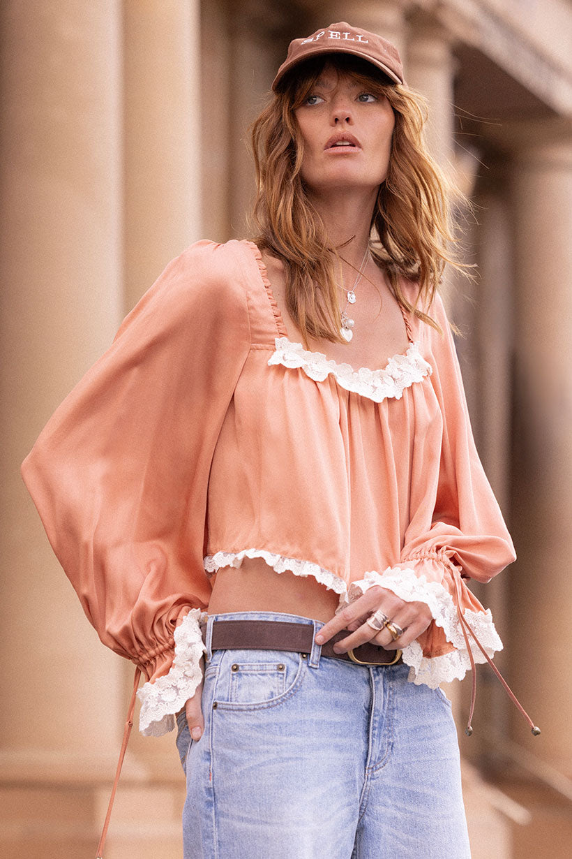 Poison Peach Blouse - Rose
