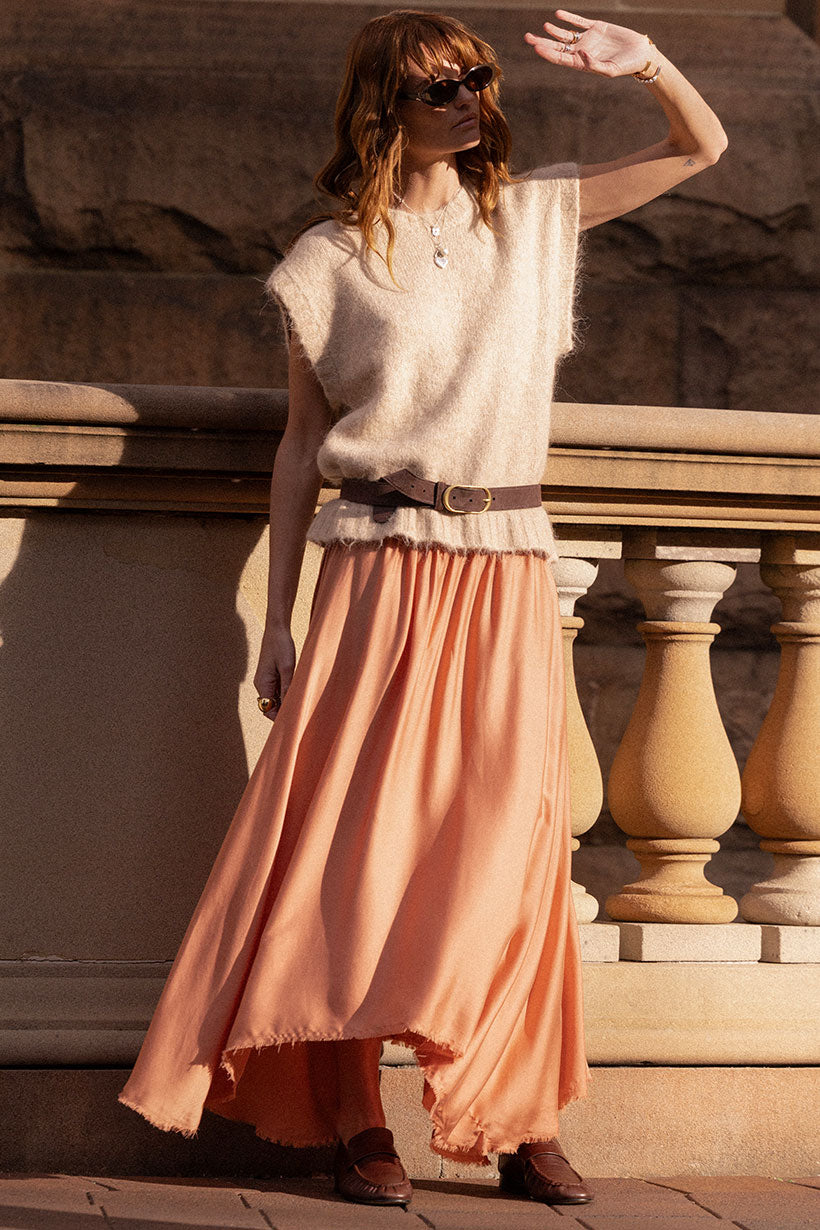 Poison Peach Maxi Skirt - Rose