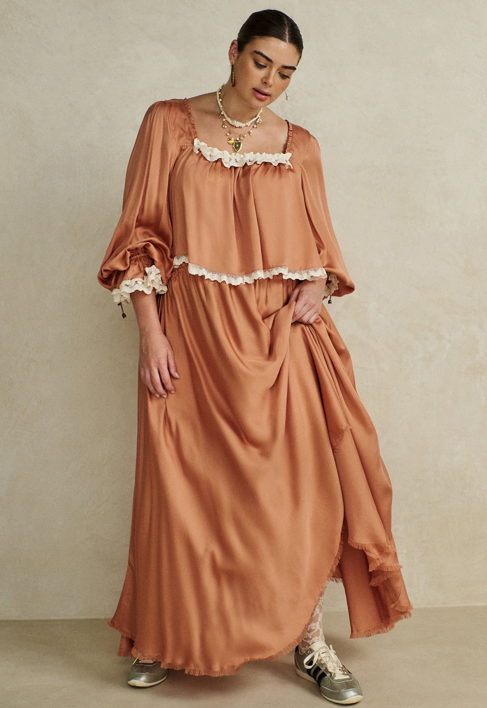 Poison Peach Maxi Skirt - Rose