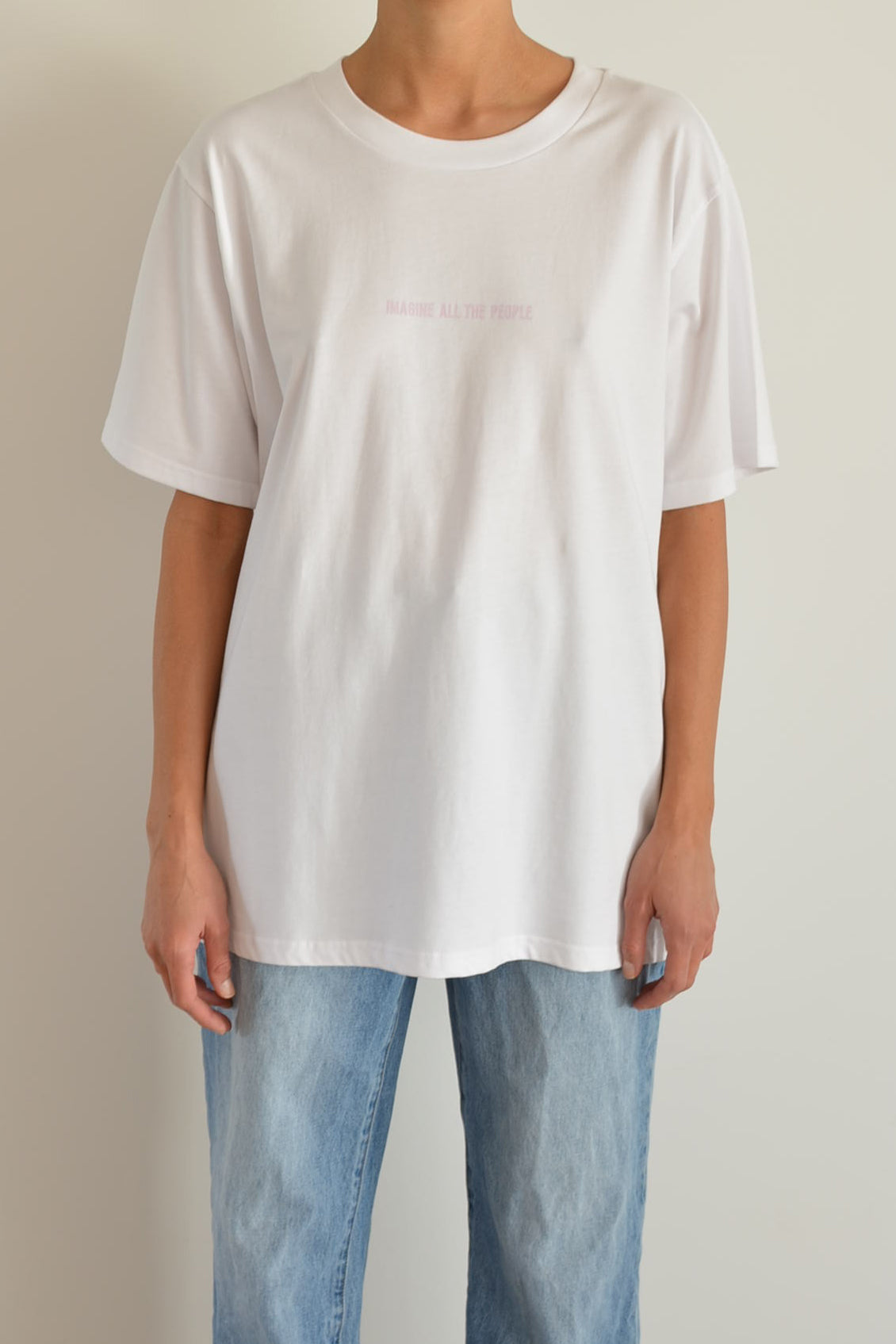 Imagine Heavy Tee White - Pink