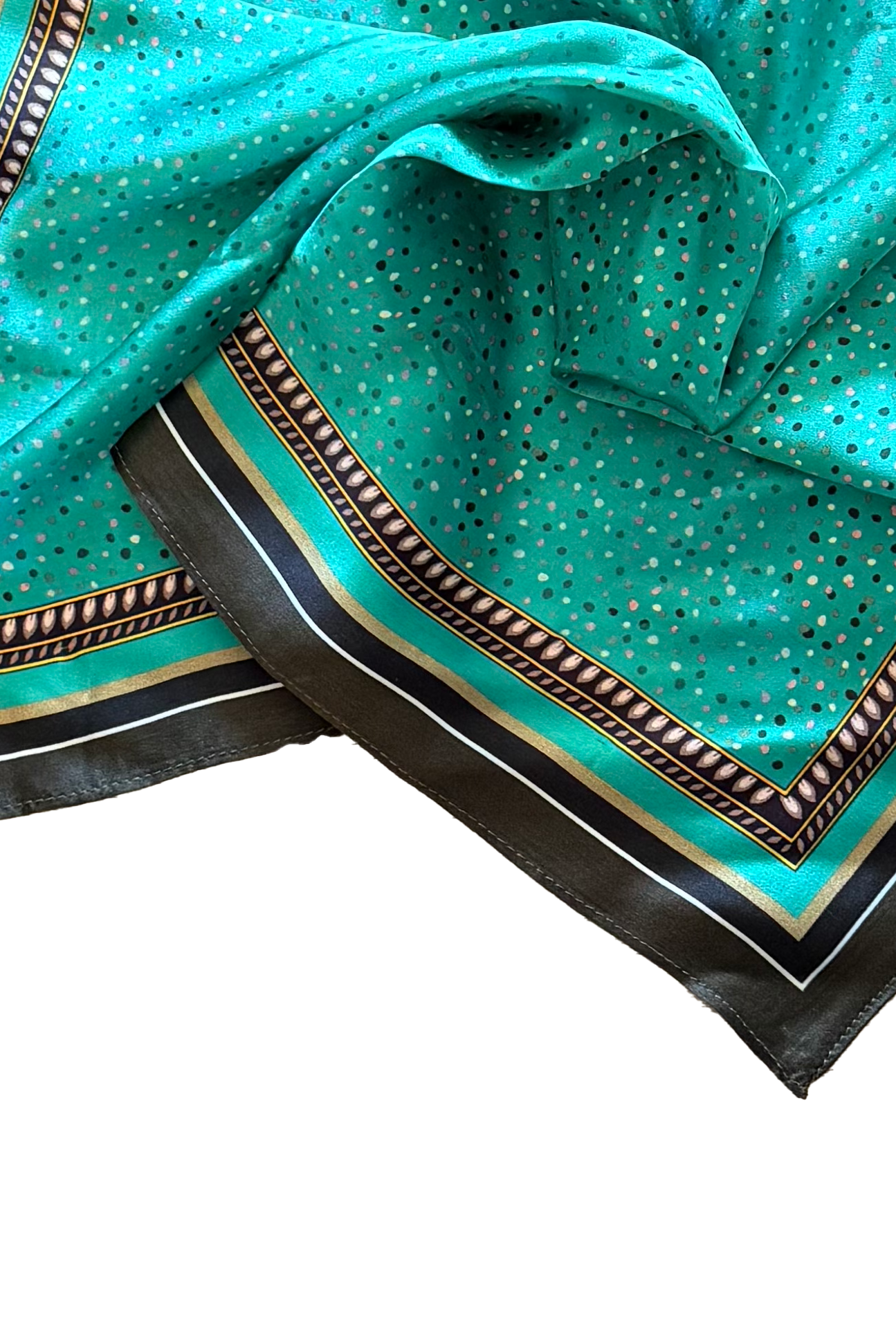 Confetti 100% Silk Scarf - Turquoise