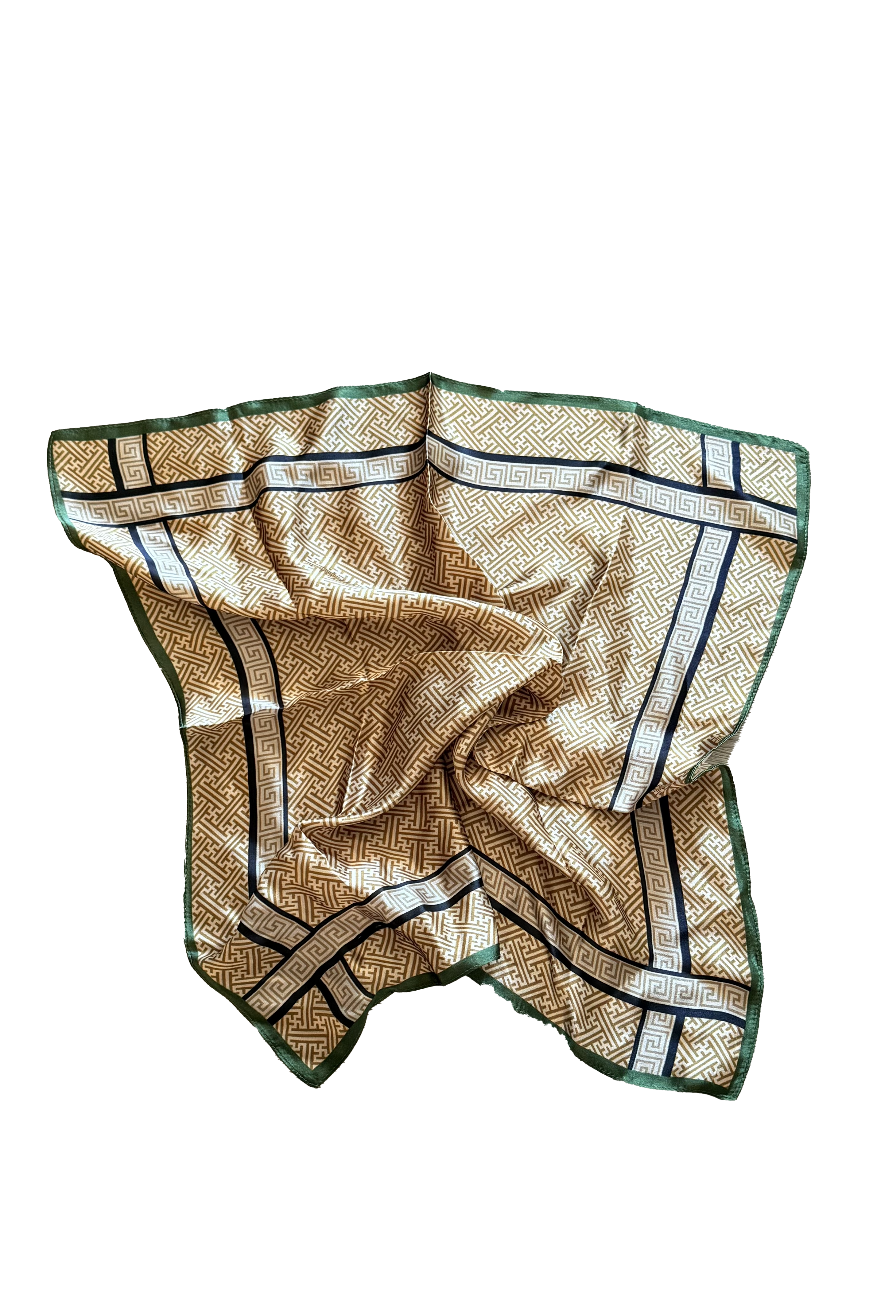 Maze 100% Silk Scarf - Gold