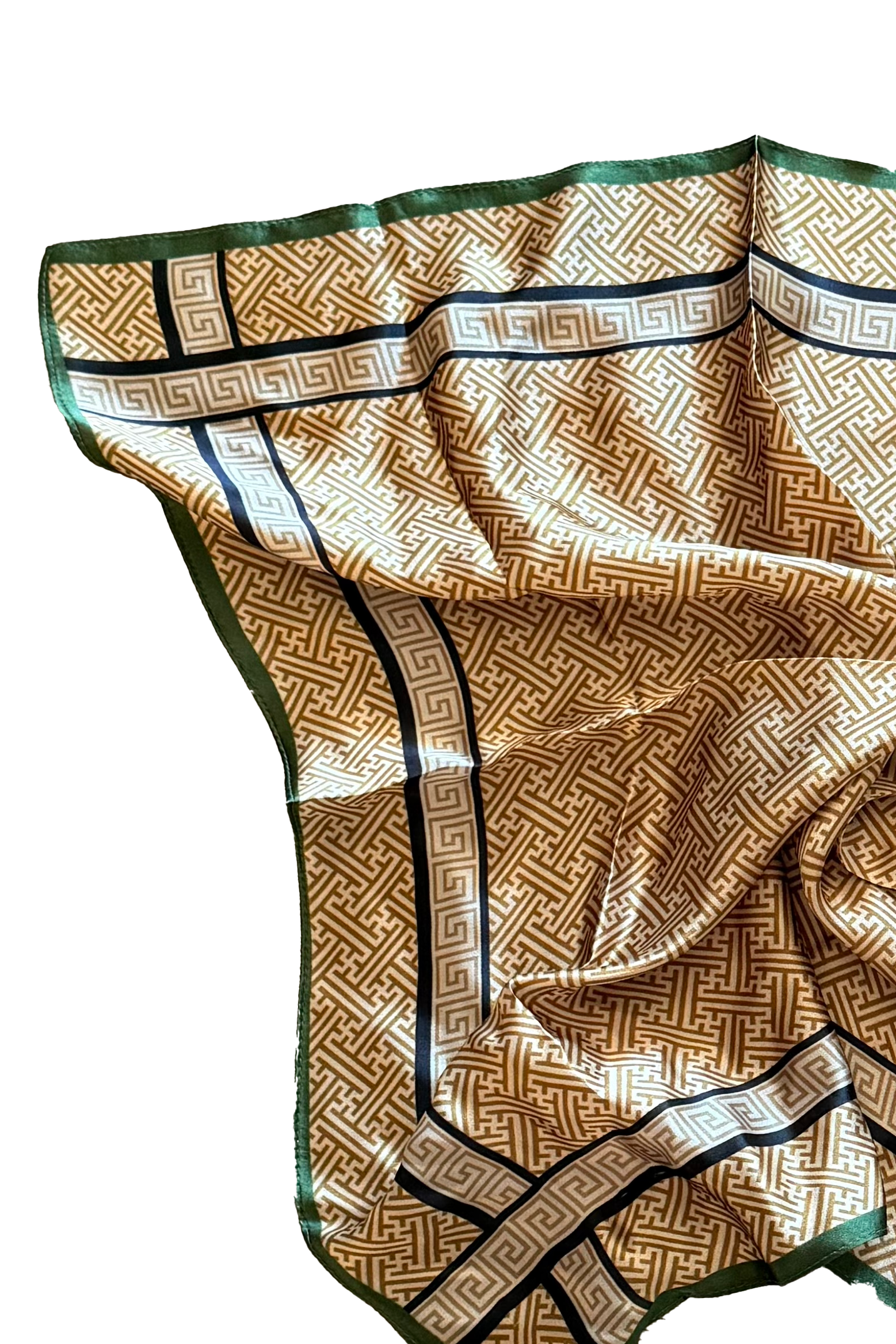 Maze 100% Silk Scarf - Gold