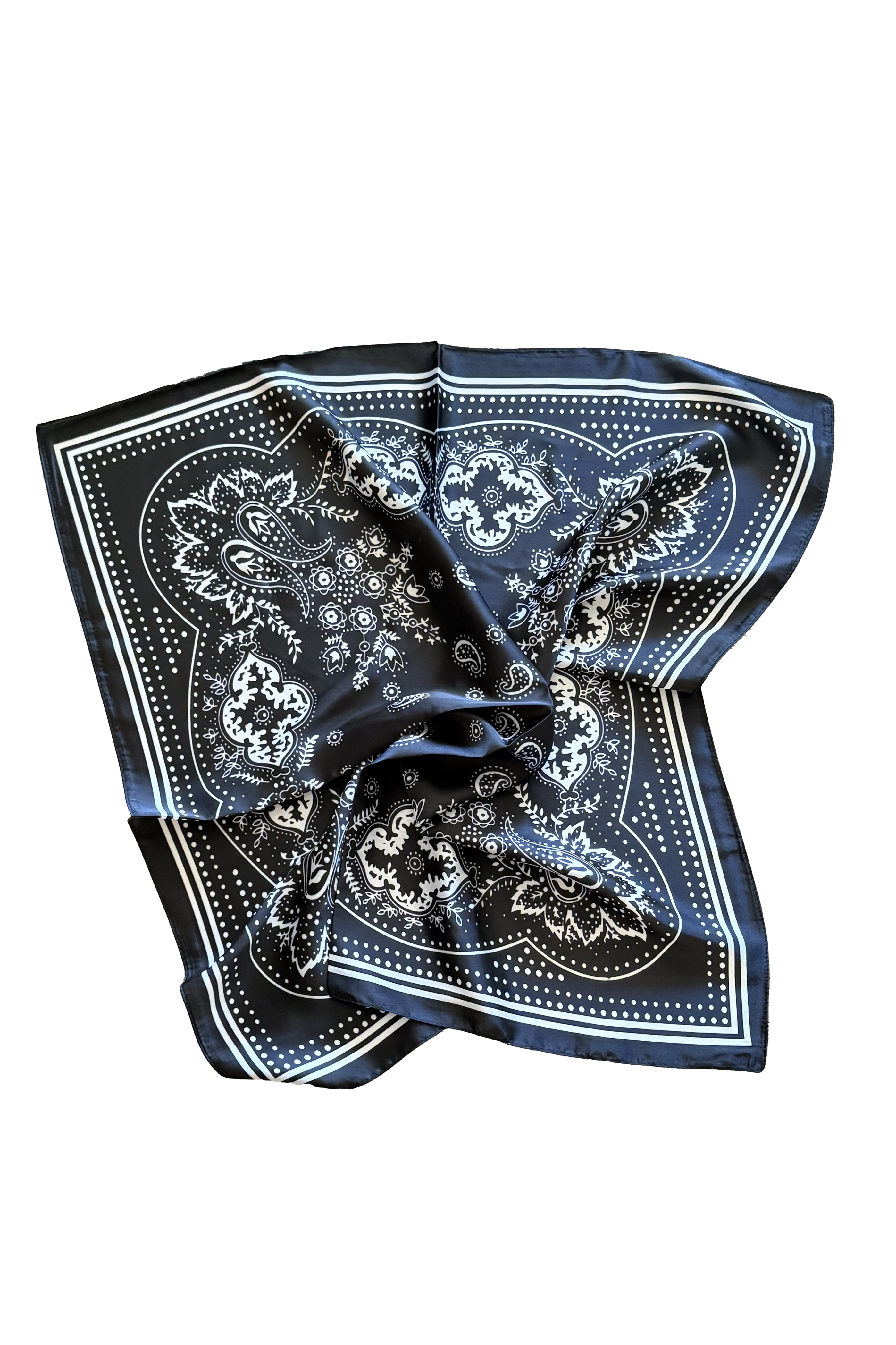 Bandana Dot Scarf -  Black/White
