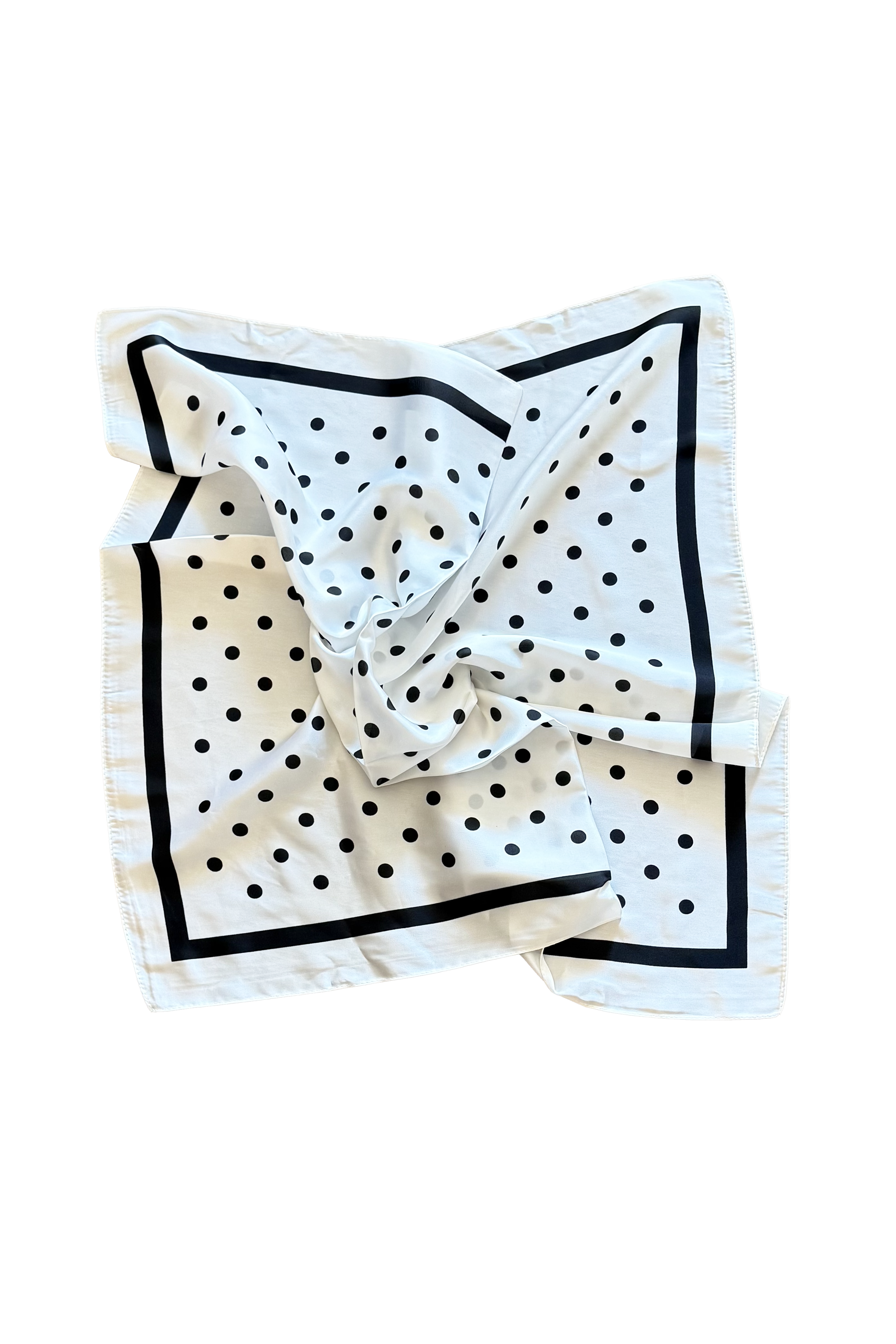 Polka Dot Scarf -  White/Black