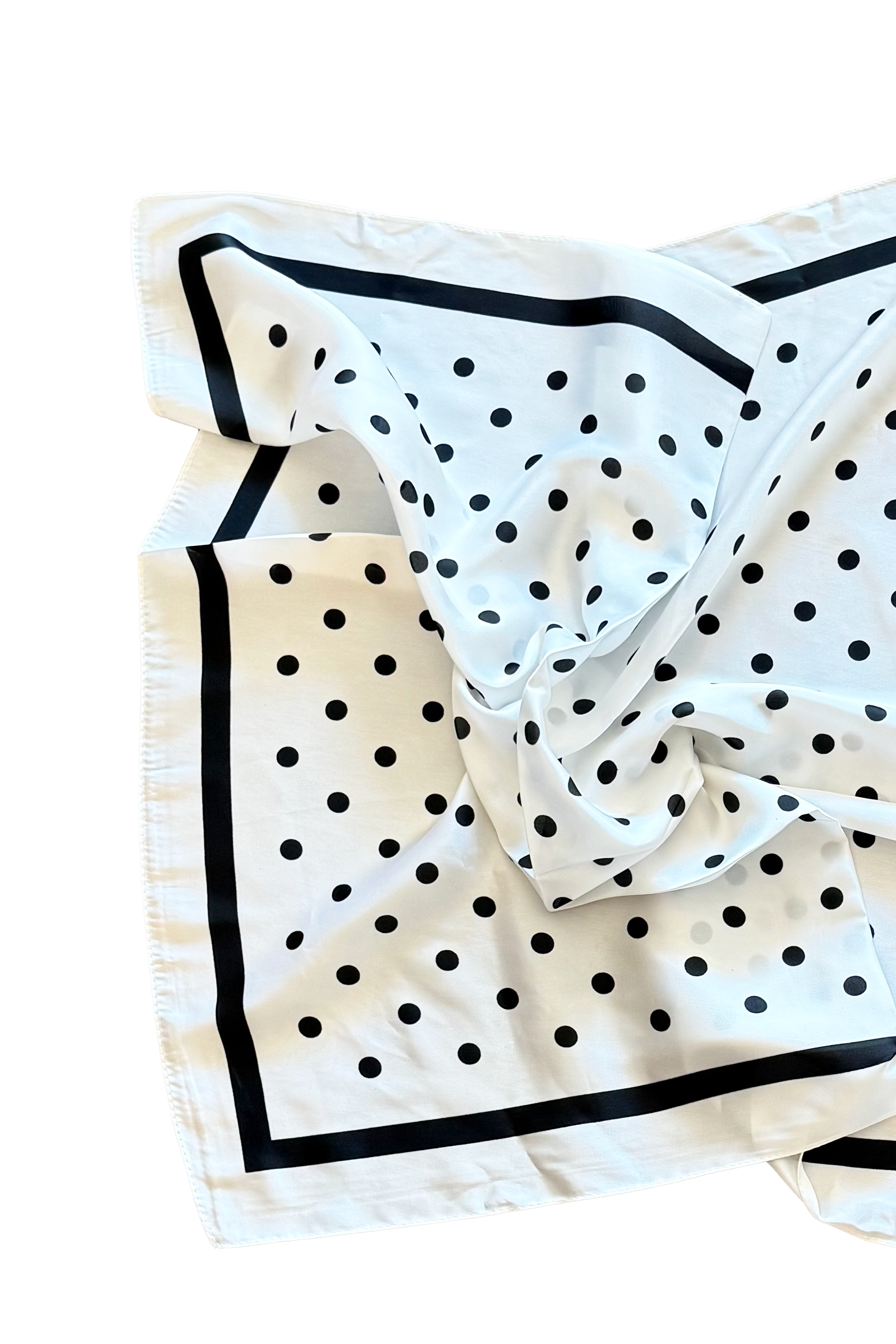 Polka Dot Scarf -  White/Black