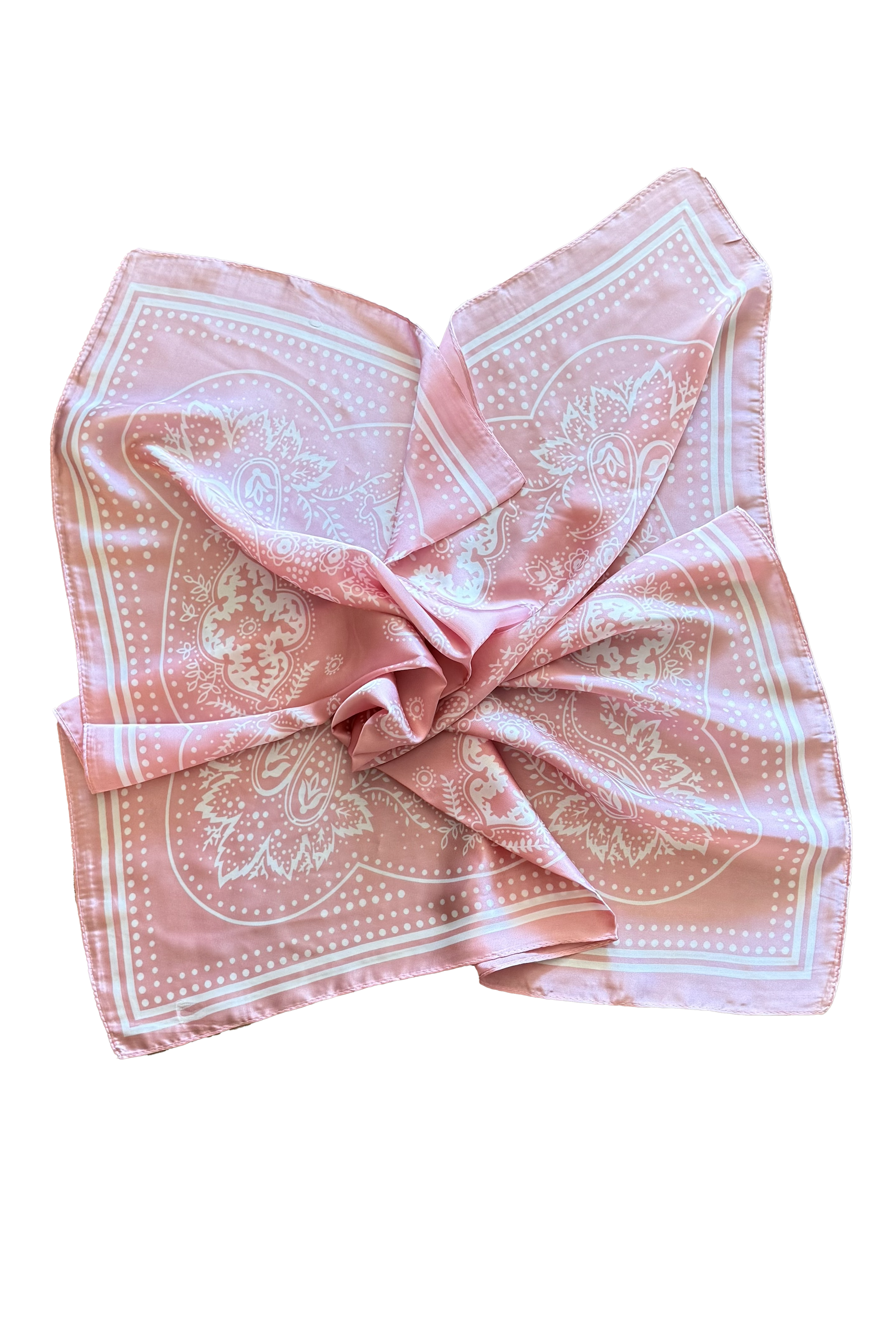 Bandana Dot Scarf -  Soft Pink/White