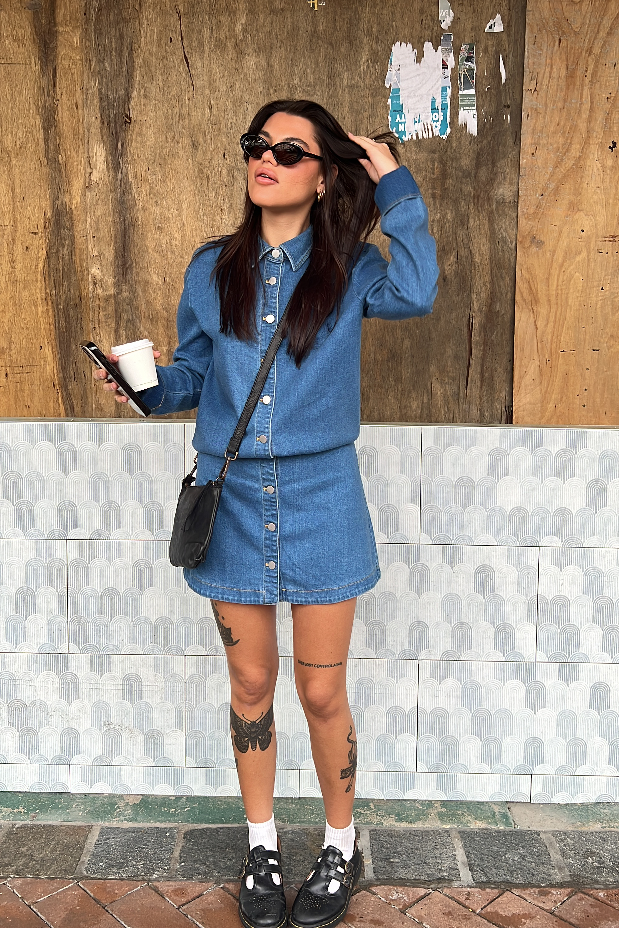 Long Sleeve Button Up Dress - Country Denim
