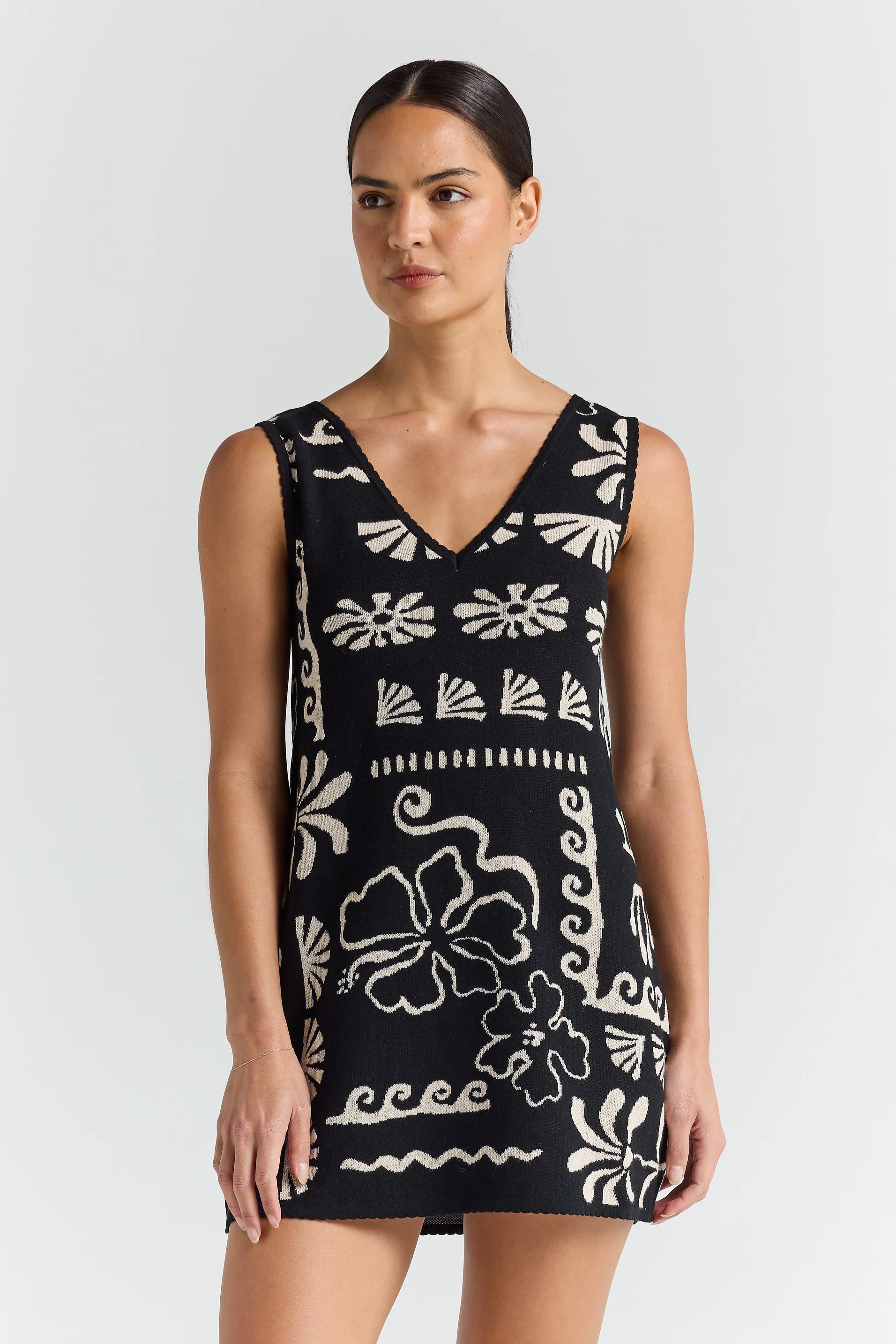 Jamaica V Knit Dress - Black