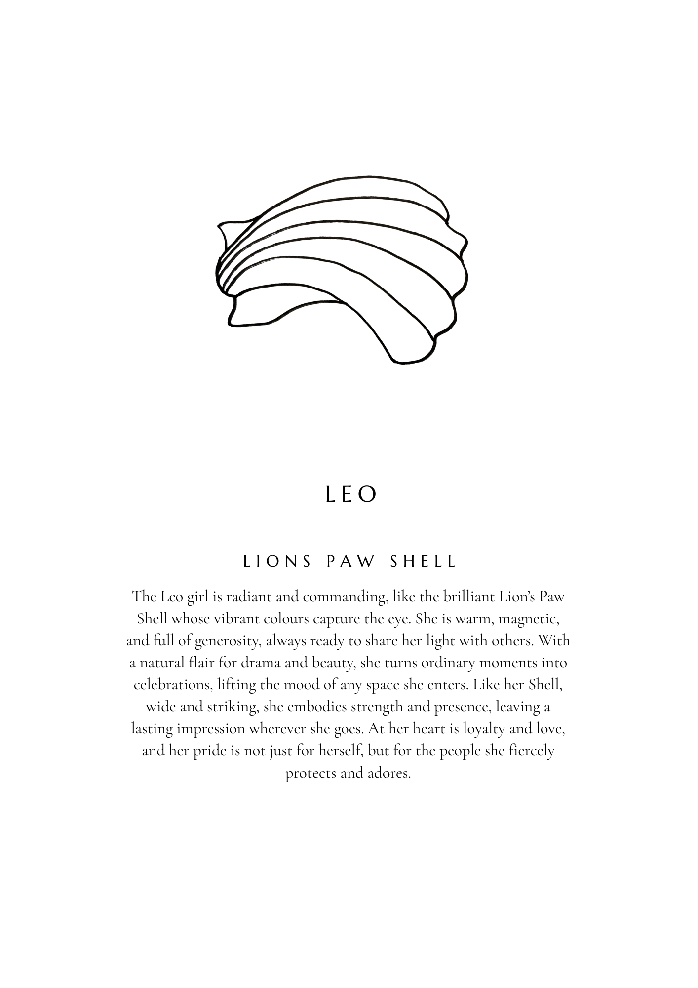 Leo Zodiac Shell Print – Lions Paw