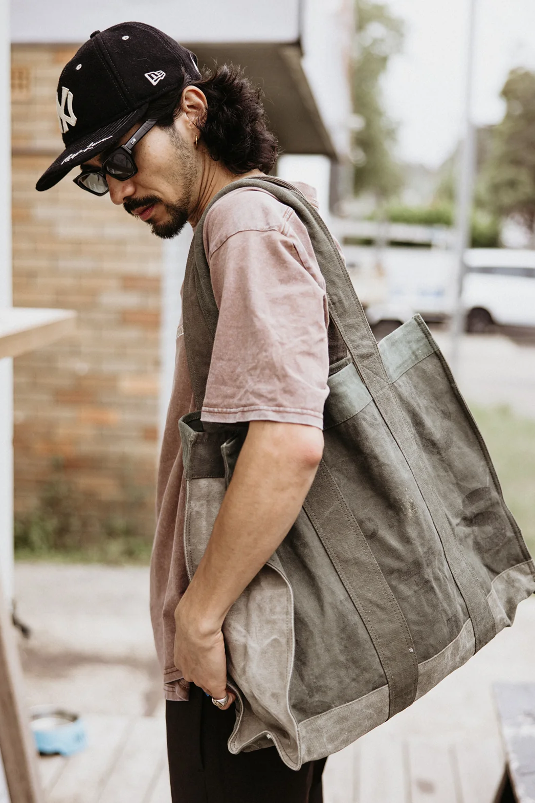 Land of Mates Up-cycled Tote - Khaki