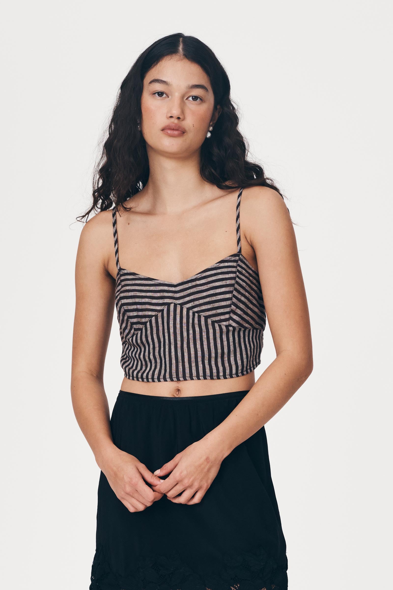 Loam Bustier Crop - Brown Stripe