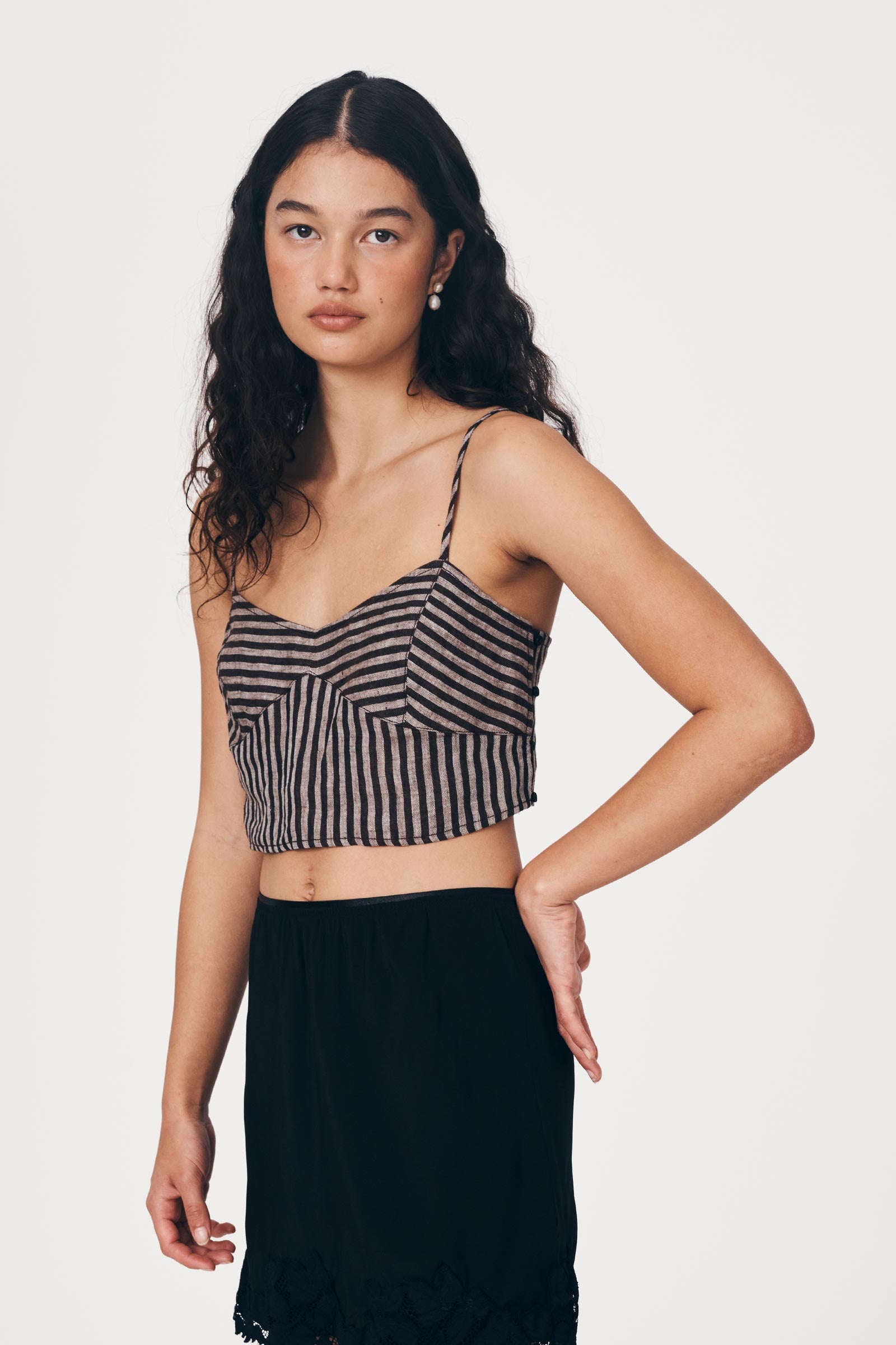 Loam Bustier Crop - Brown Stripe