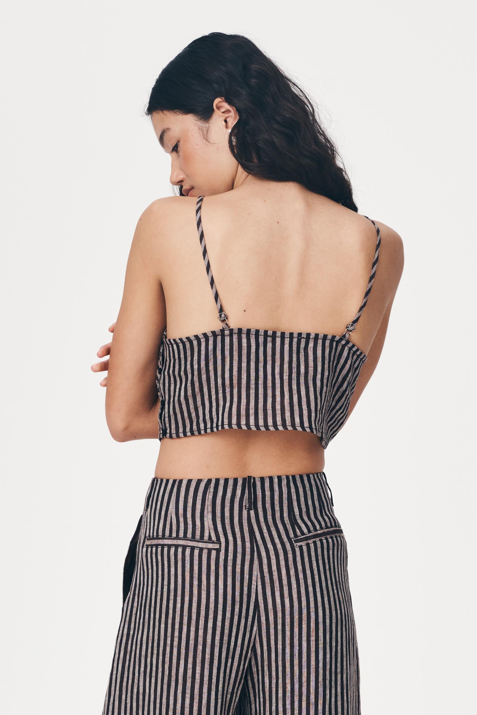 Loam Bustier Crop - Brown Stripe