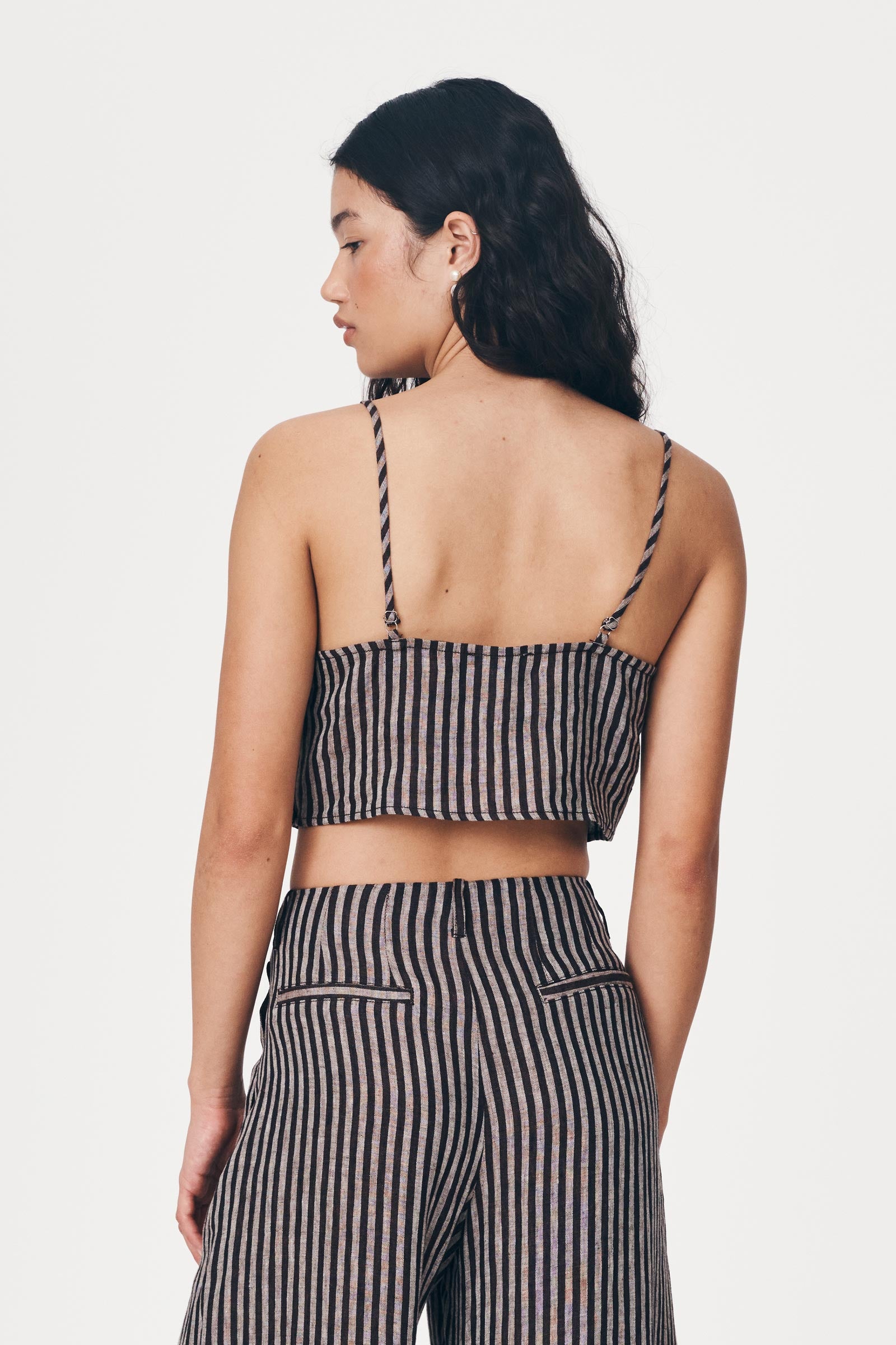 Loam Bustier Crop - Brown Stripe