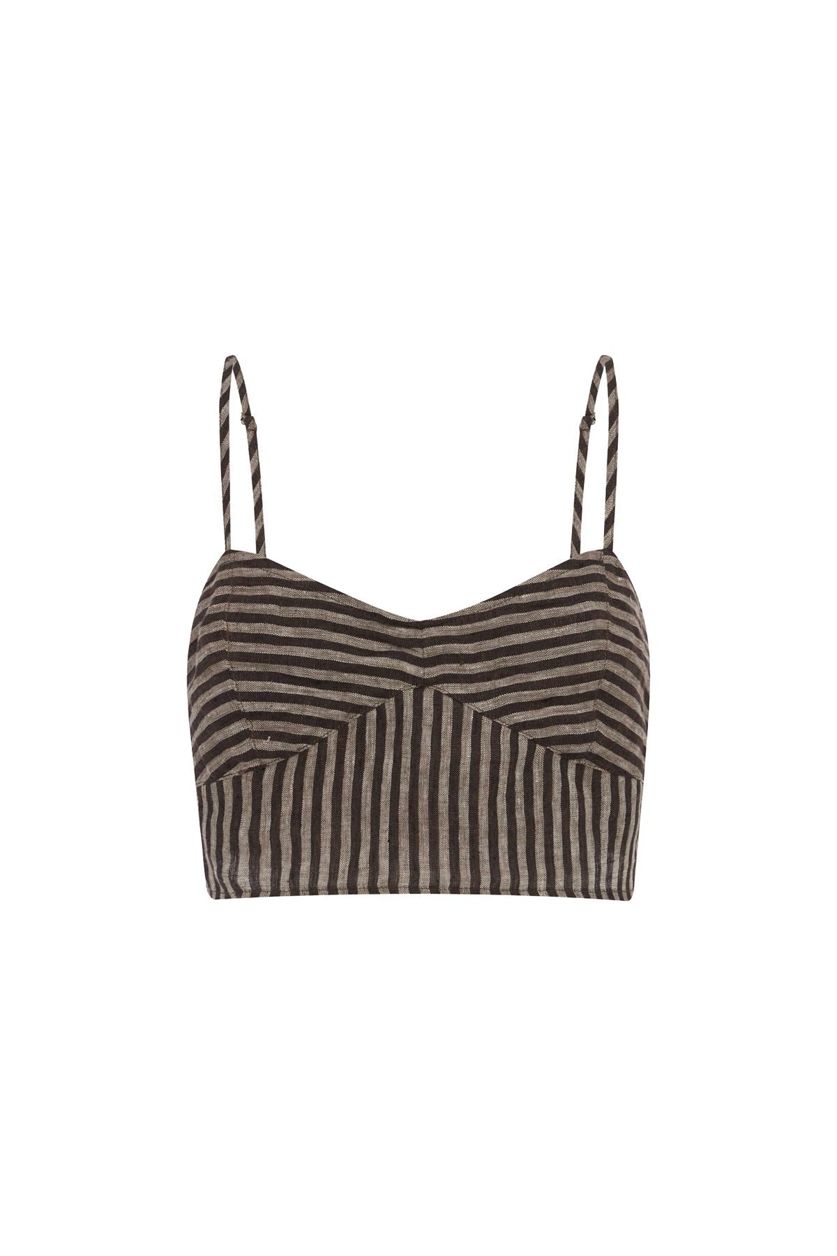 Loam Bustier Crop - Brown Stripe
