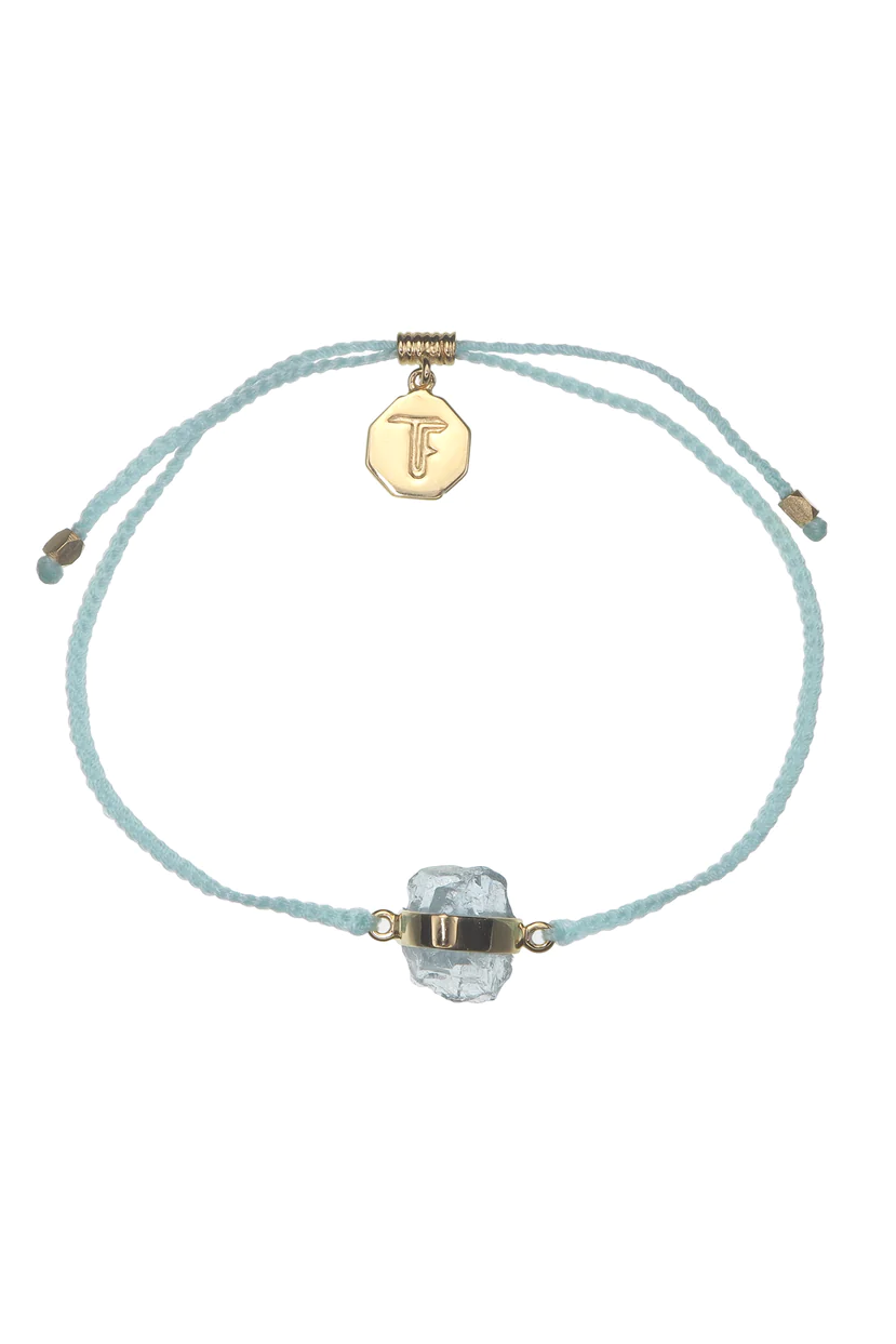 Aquamarine Crystal Bracelet | Mint - Gold