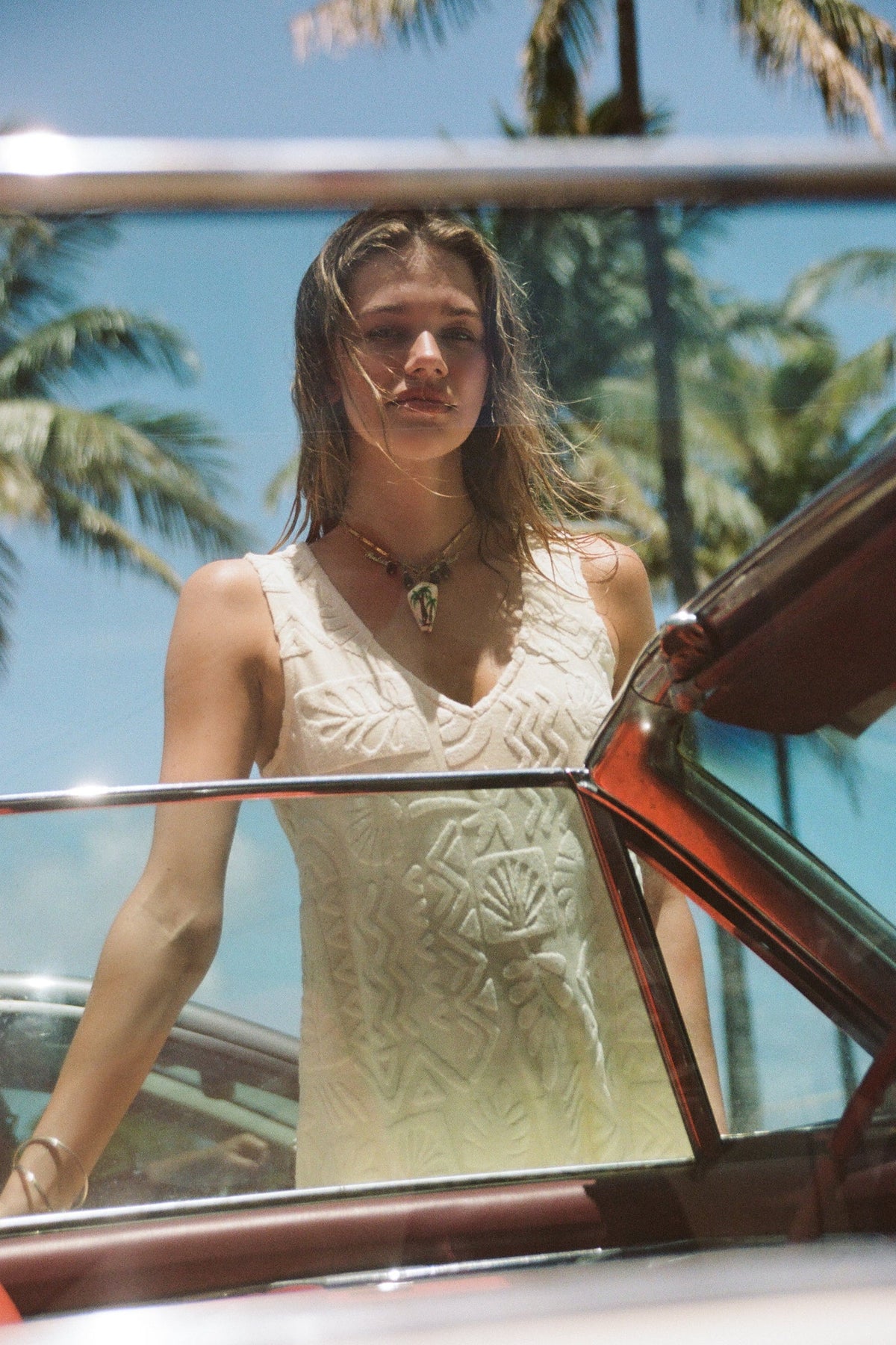 Mai Tai V Tunic Dress - Pearl