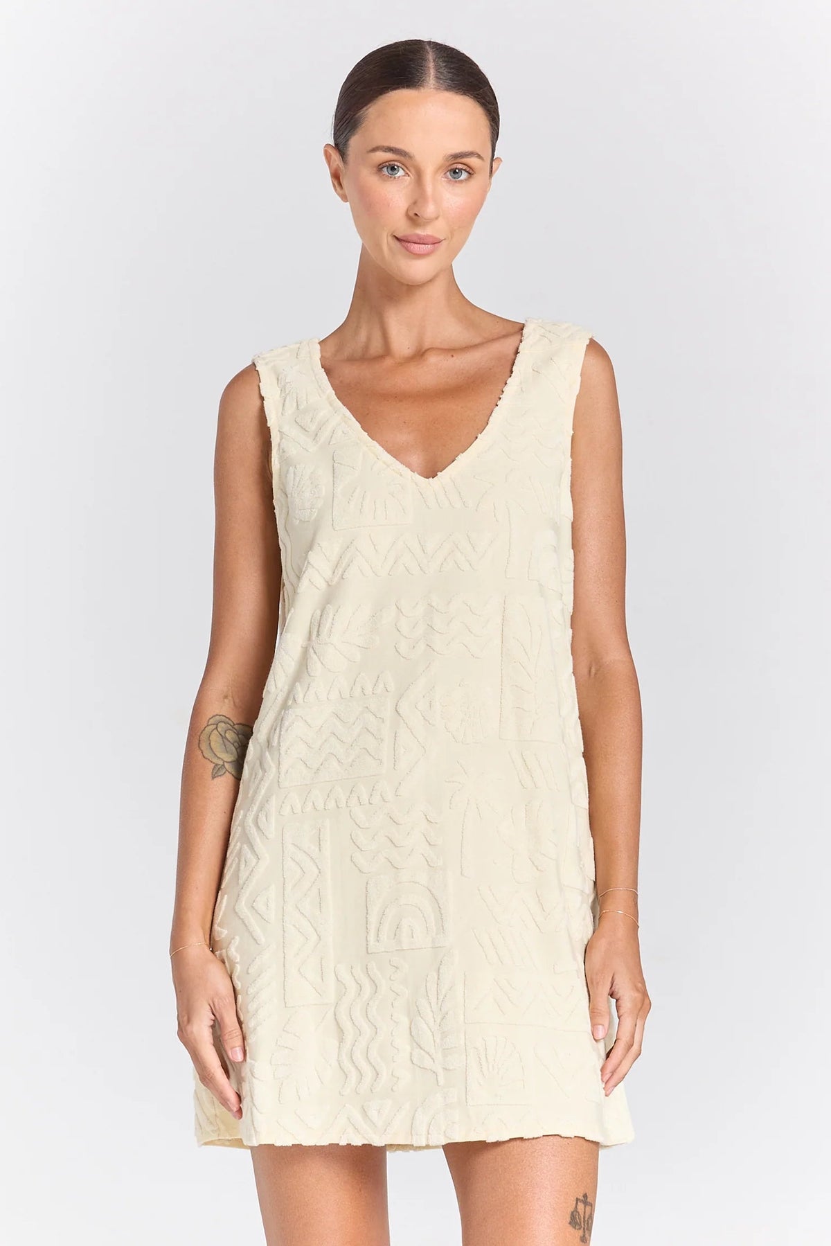 Mai Tai V Tunic Dress - Pearl