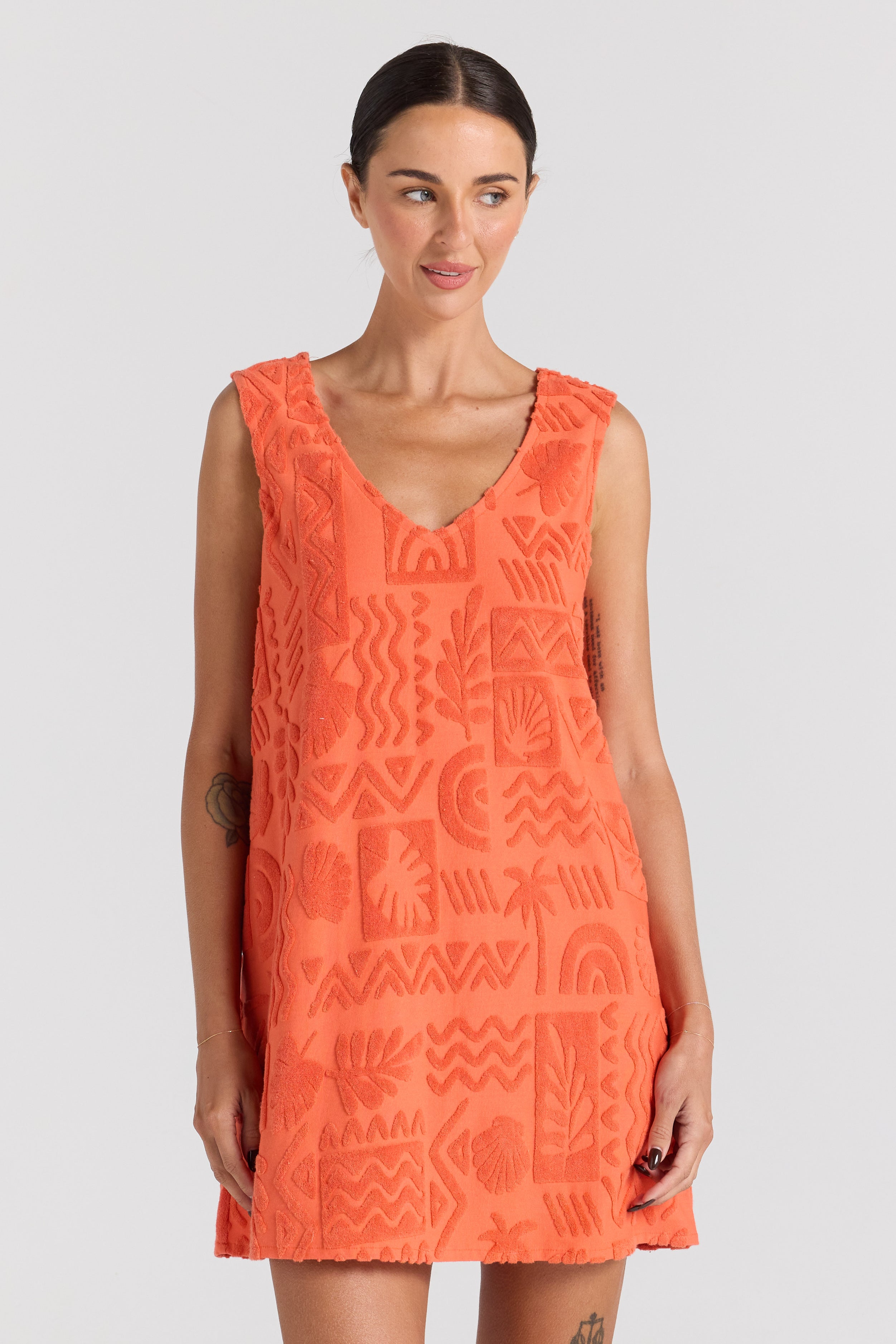 Mai Tai V Tunic Dress - Tangelo