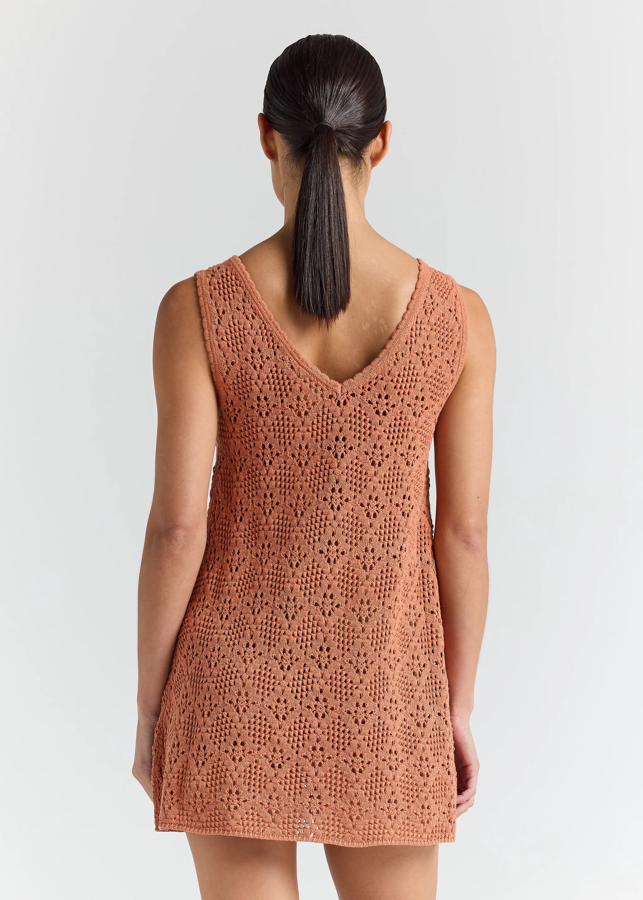 Messina Knit V Dress - Amber