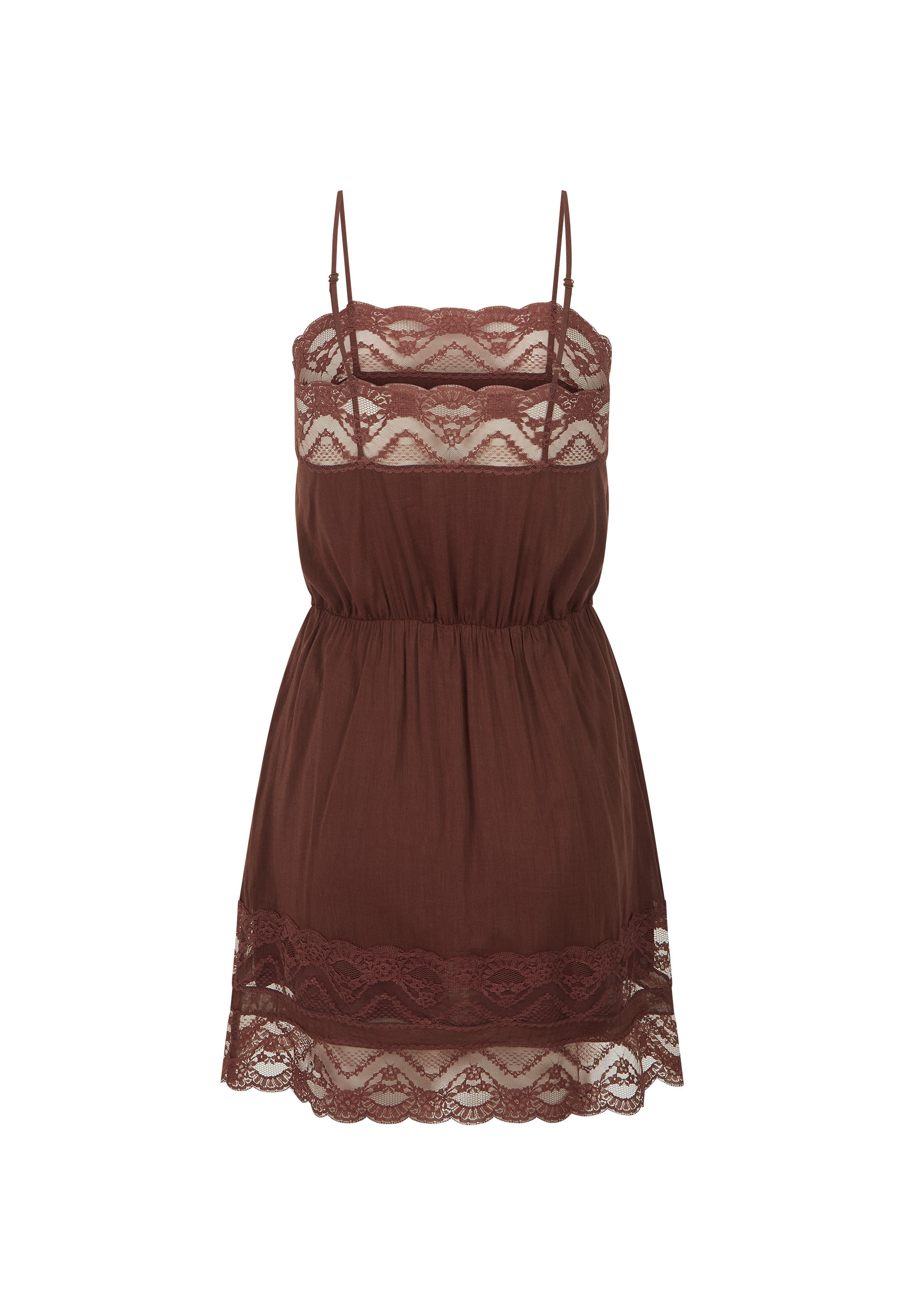 Mila Lace Mini Dress - Fudge
