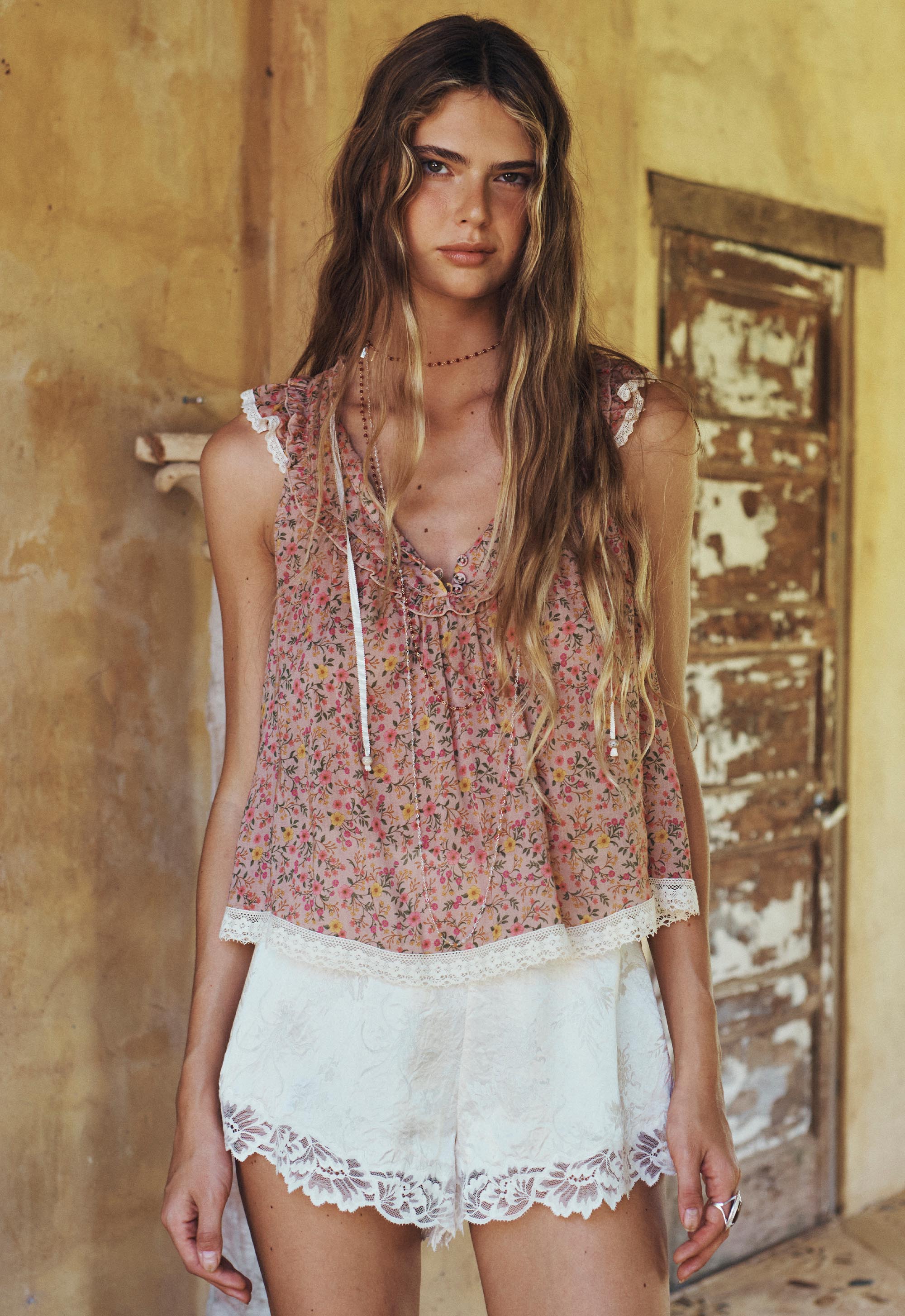 Mimi-Rose Boho Top - Pink Posey