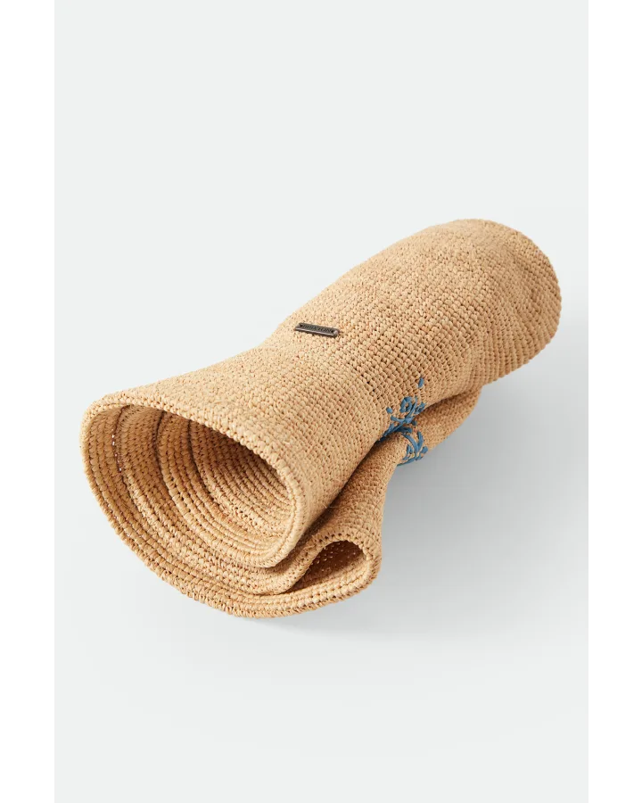 Odessa Straw Packable Cowboy - Tan/Sunrise Blue