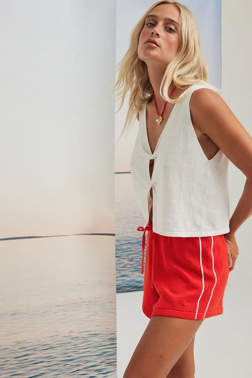 Pippa Drawstring Short - Hibiscus