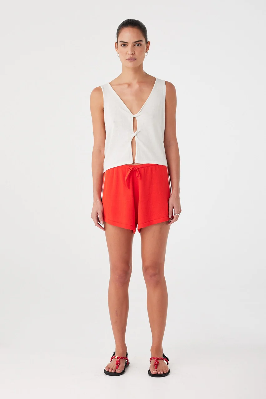 Pippa Drawstring Short - Hibiscus