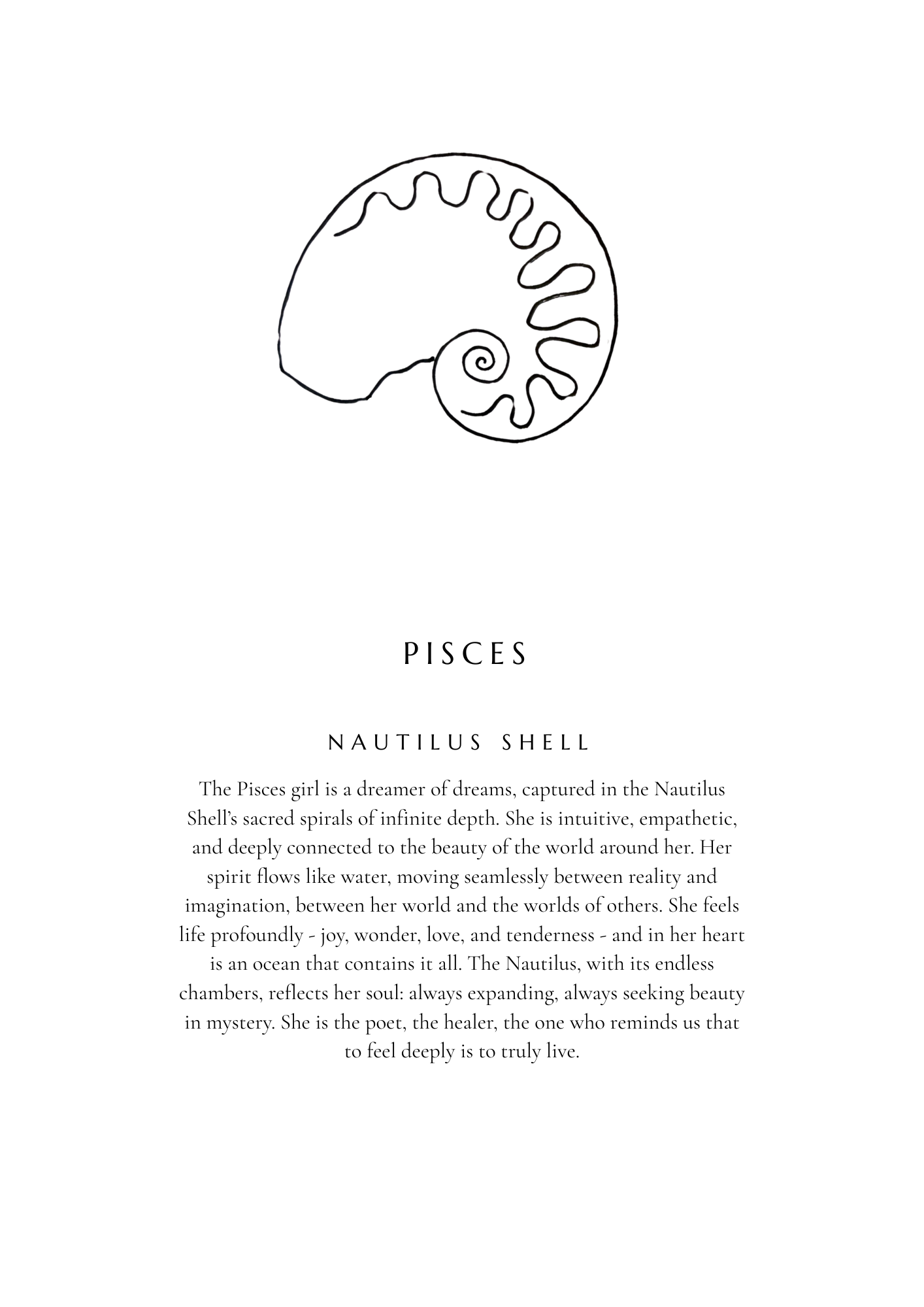 Pisces Zodiac Shell Print – Nautilus