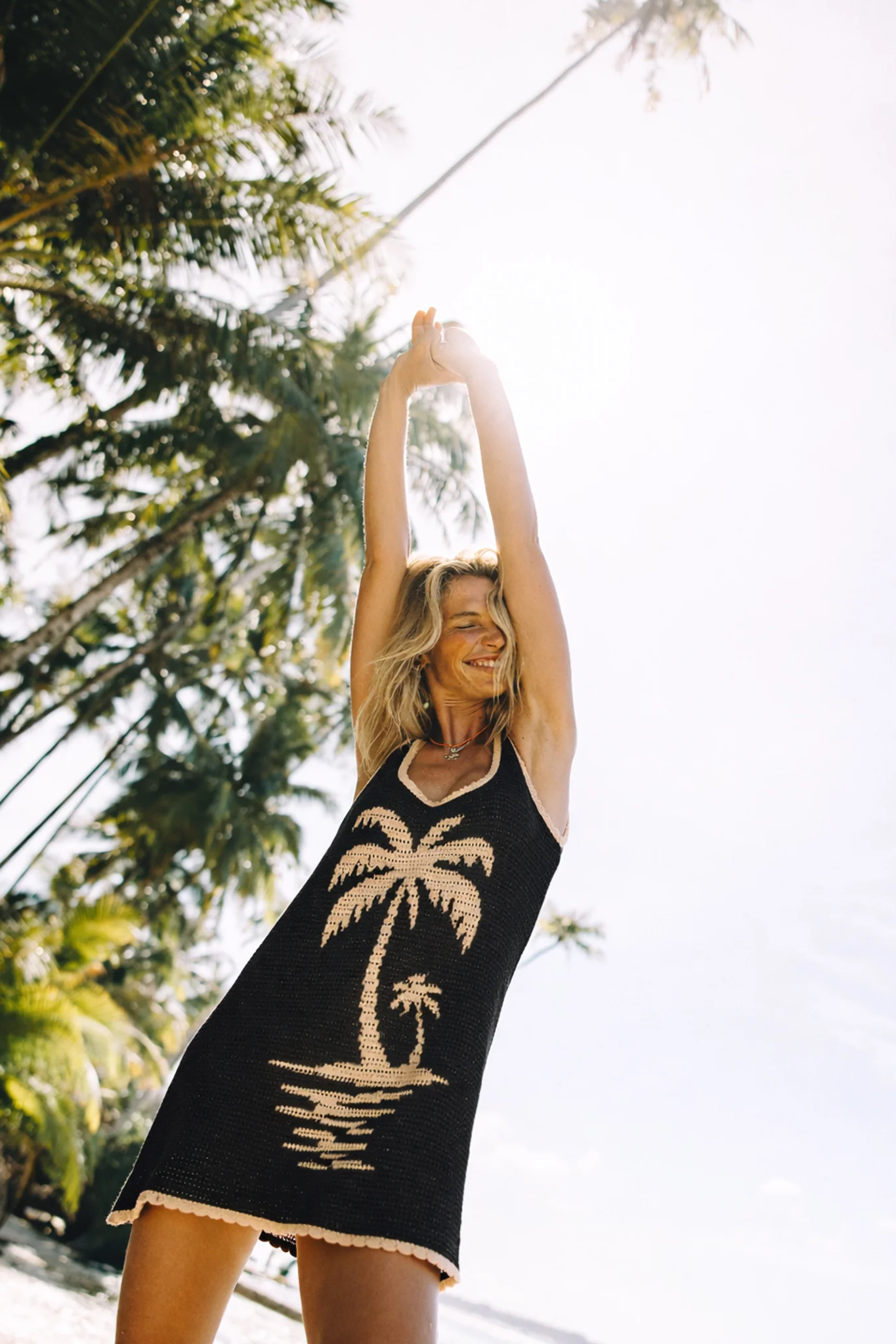 Palm Beach U Knit Dress- Black Sand