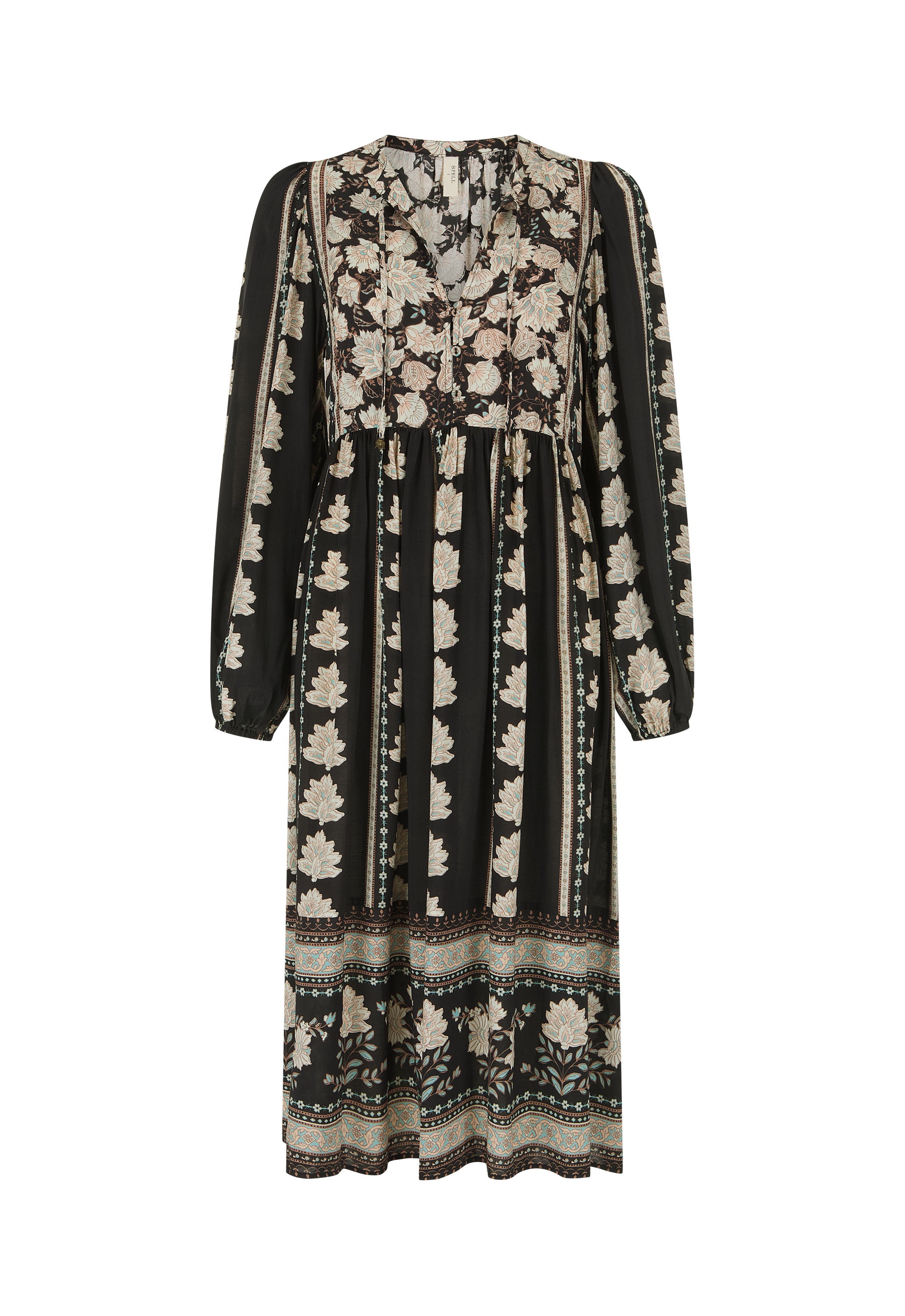 Petalwood Boho Midi Dress - Nightfall