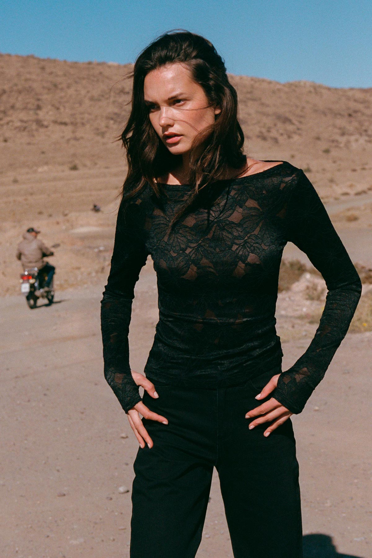 Samantha Lace Top - Noir