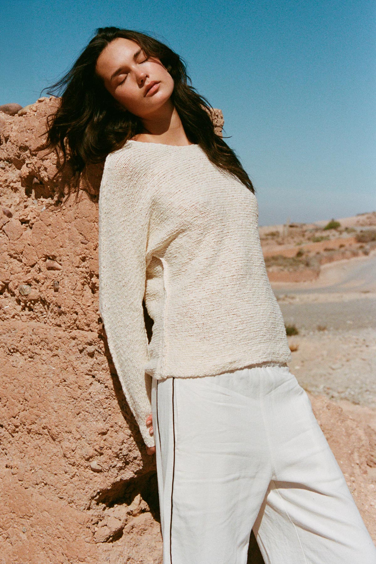 Kaia Linen Straight Pants - Bone