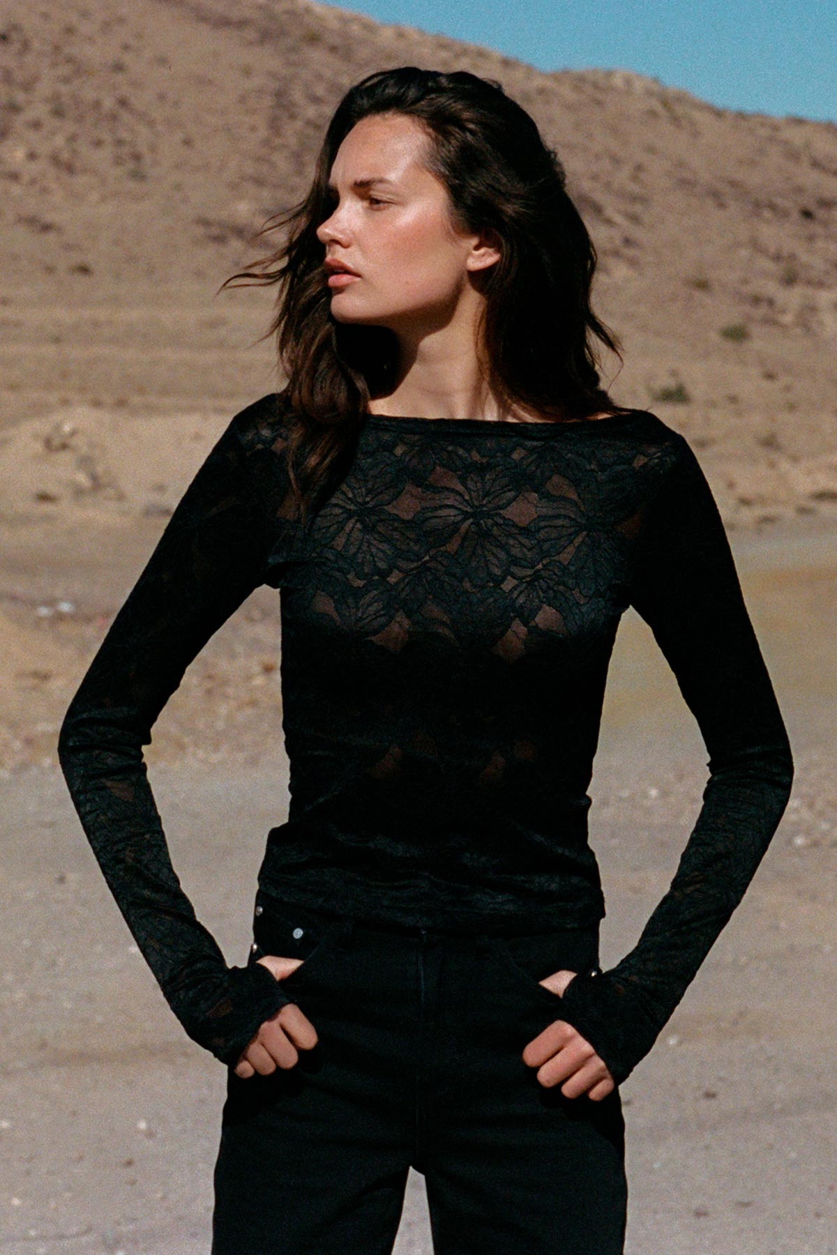 Samantha Lace Top - Noir