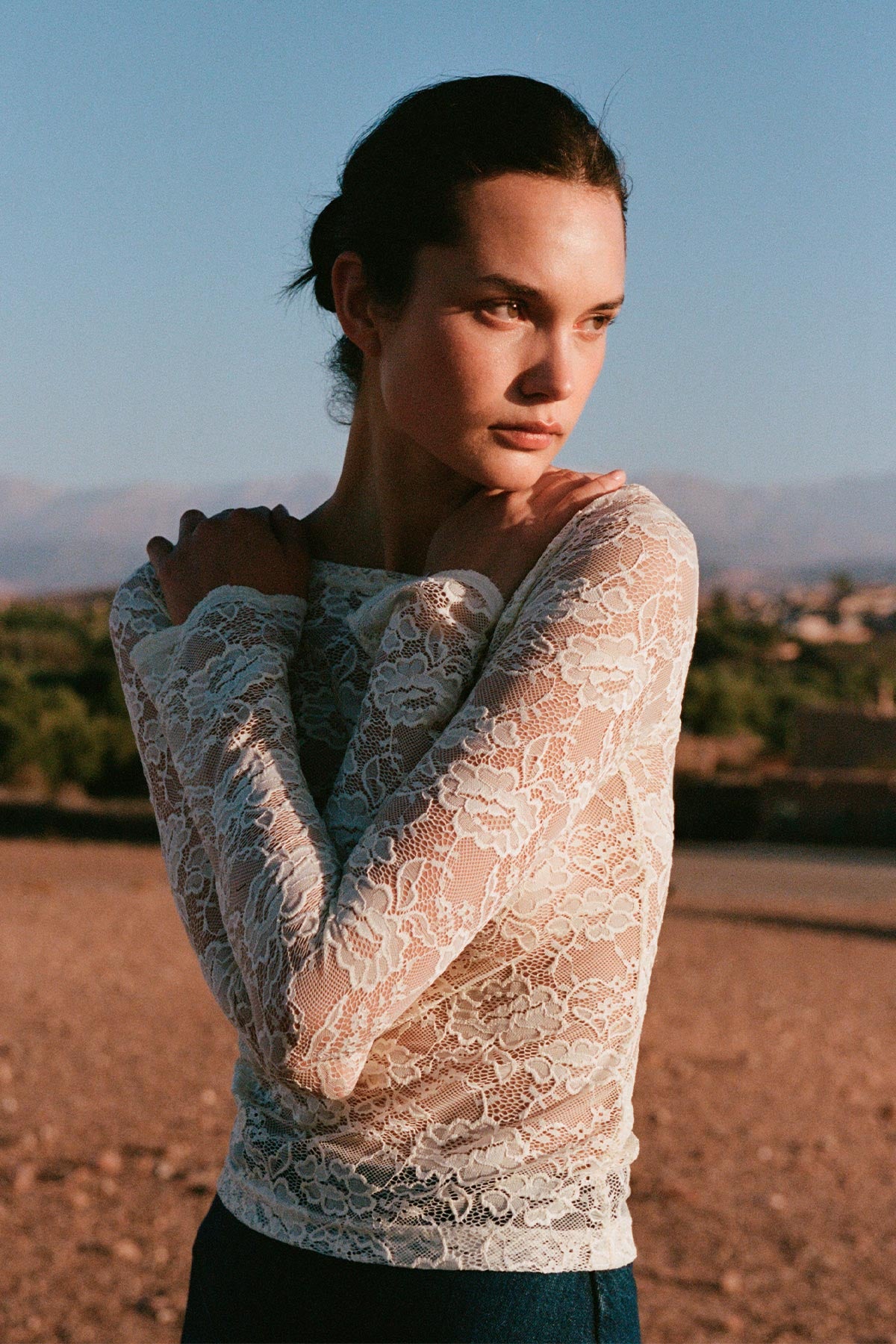 Tonya Rose Lace Top - Creme