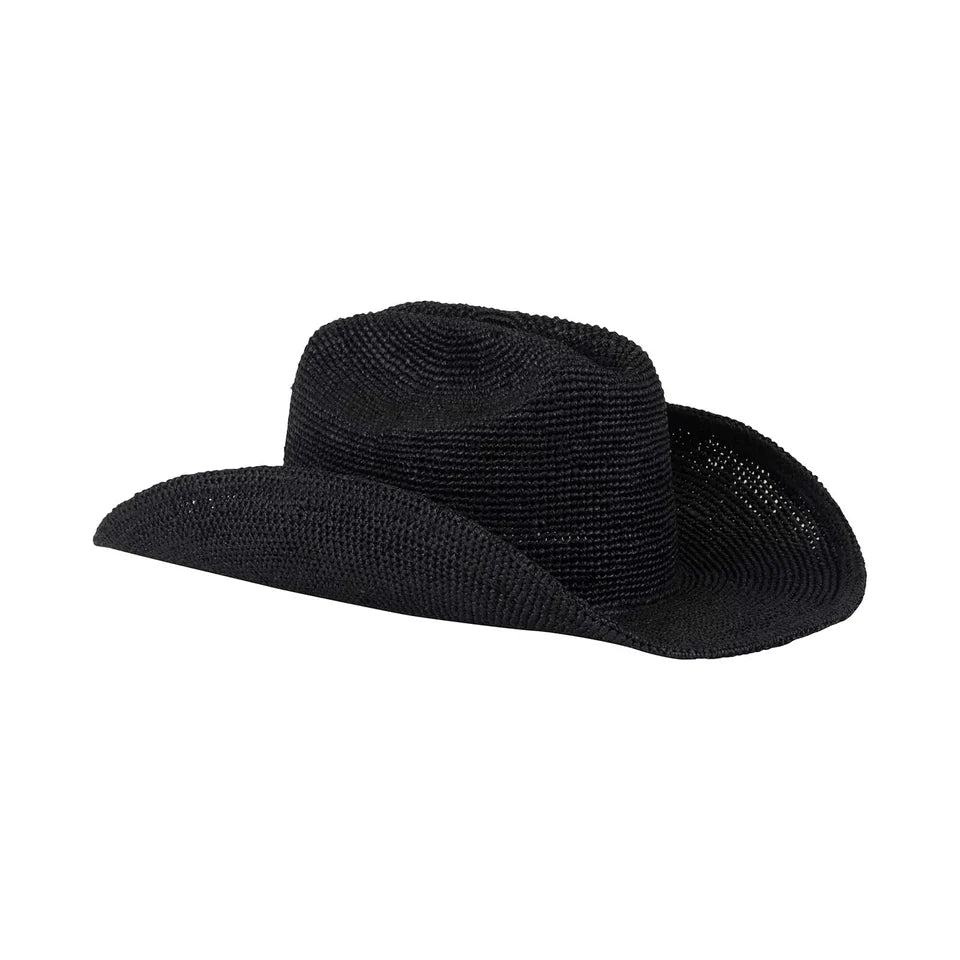 Raffia Cowboy Hat - Noir